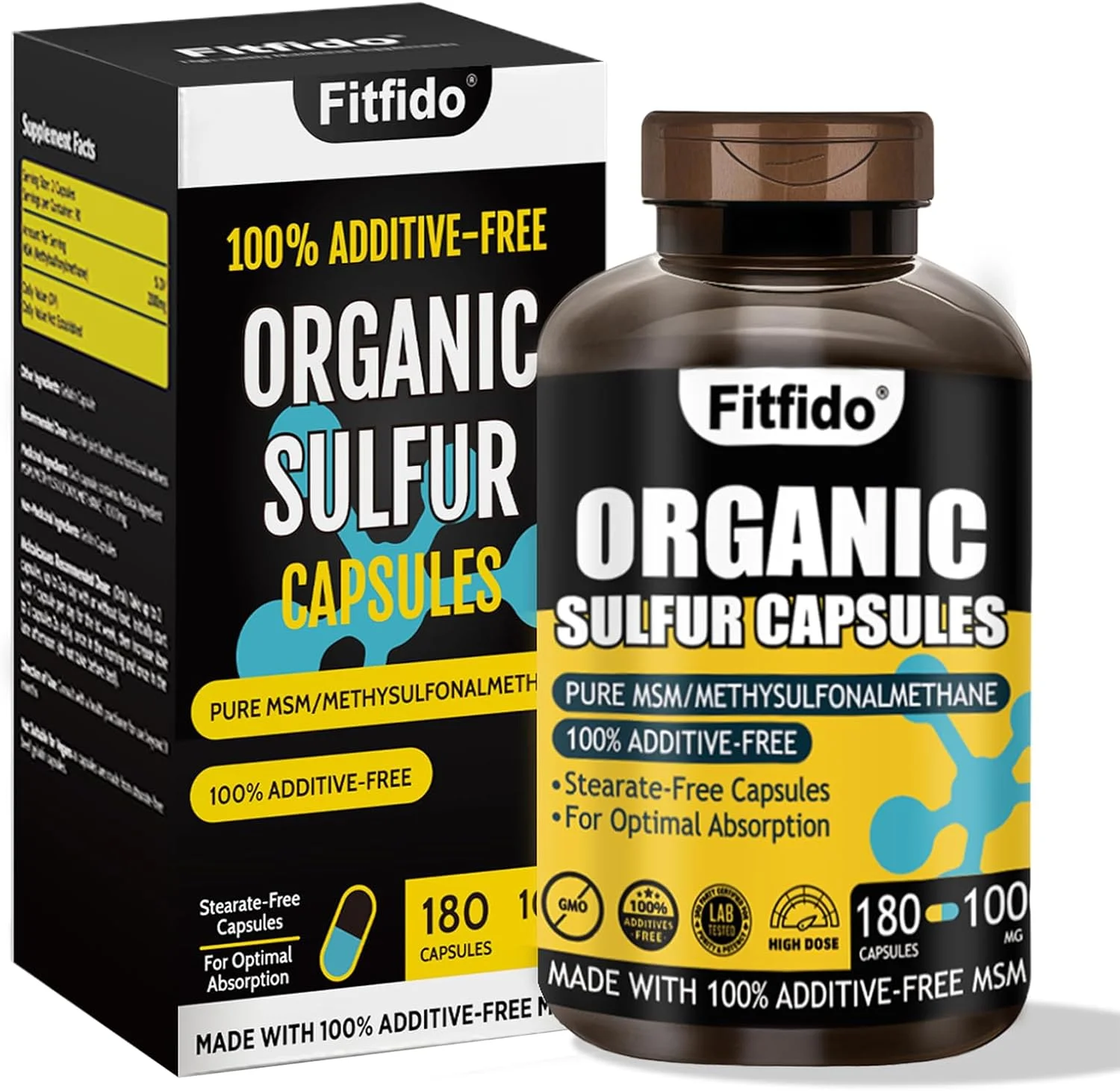 کپسول های MSM (180 عدد)، مکمل گوگرد ارگانیک خالص، مورد استفاده برای سلامت مفاصل و تندرستی عملکردی، مو، پوست، ناخن، بسته 1 بطری کپسول های MSM (180 عدد)، مکمل گوگرد ارگانیک خالص، مورد استفاده برای سلامت مفاصل و تندرستی عملکردی، مو، پوست، ناخن، بسته 1 بطری