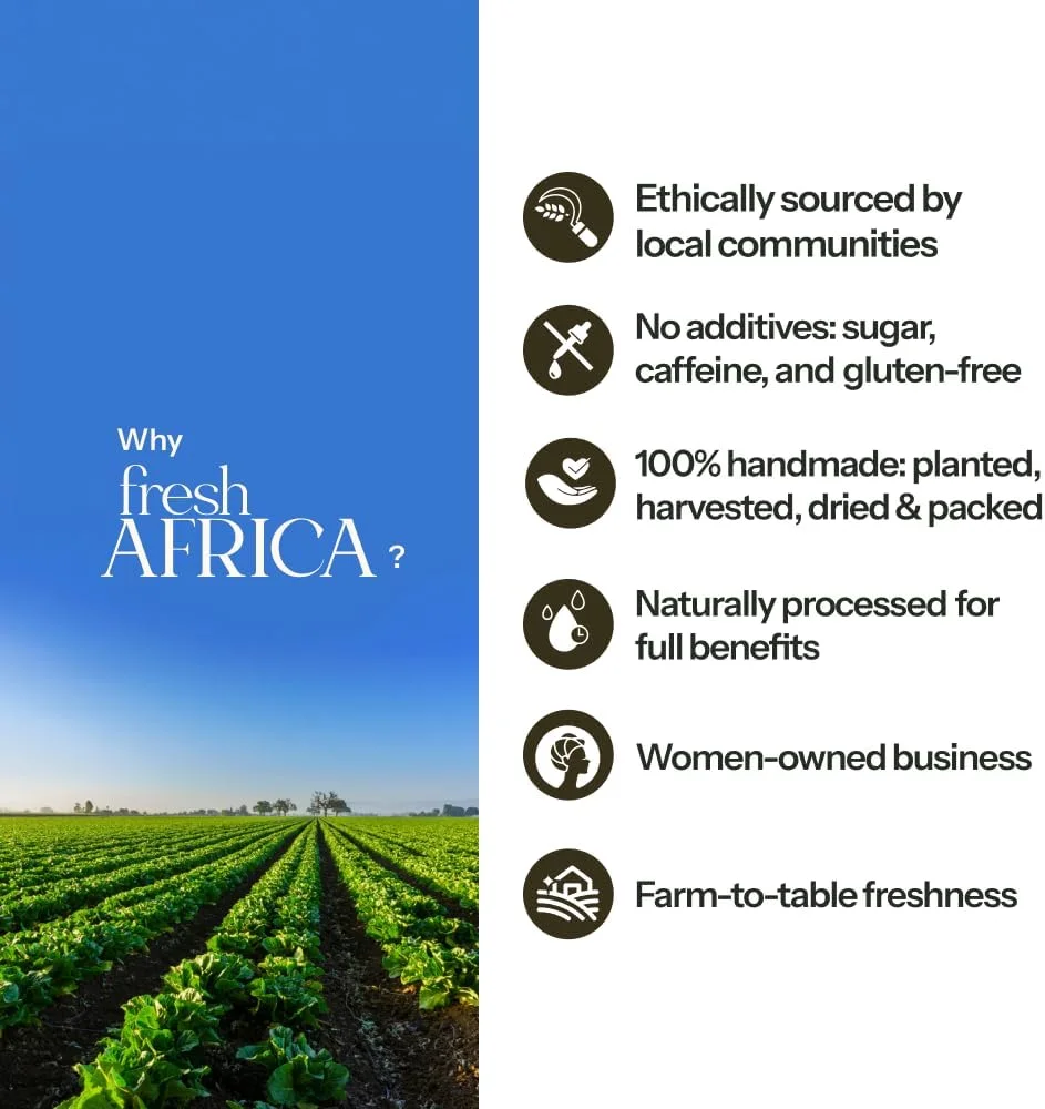 خزه دریایی خام آفریقایی تازه 100 گرمی | خزه دریایی طلایی ارگانیک و وحشی | خشک شده در آفتاب، سوپرفود غیر تراریخته | غنی از سیلیس و بیش از 90 ماده معدنی | تقویت کننده ایمنی و سلامت پوست