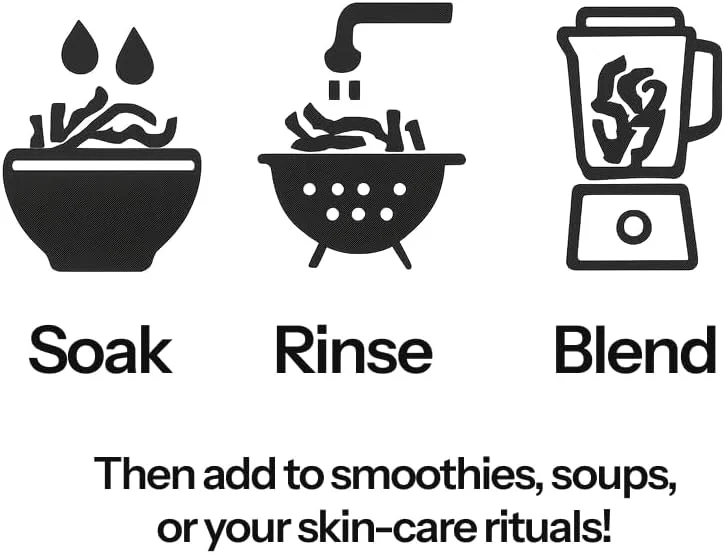 خزه دریایی خام آفریقایی تازه 100 گرمی | خزه دریایی طلایی ارگانیک و وحشی | خشک شده در آفتاب، سوپرفود غیر تراریخته | غنی از سیلیس و بیش از 90 ماده معدنی | تقویت کننده ایمنی و سلامت پوست