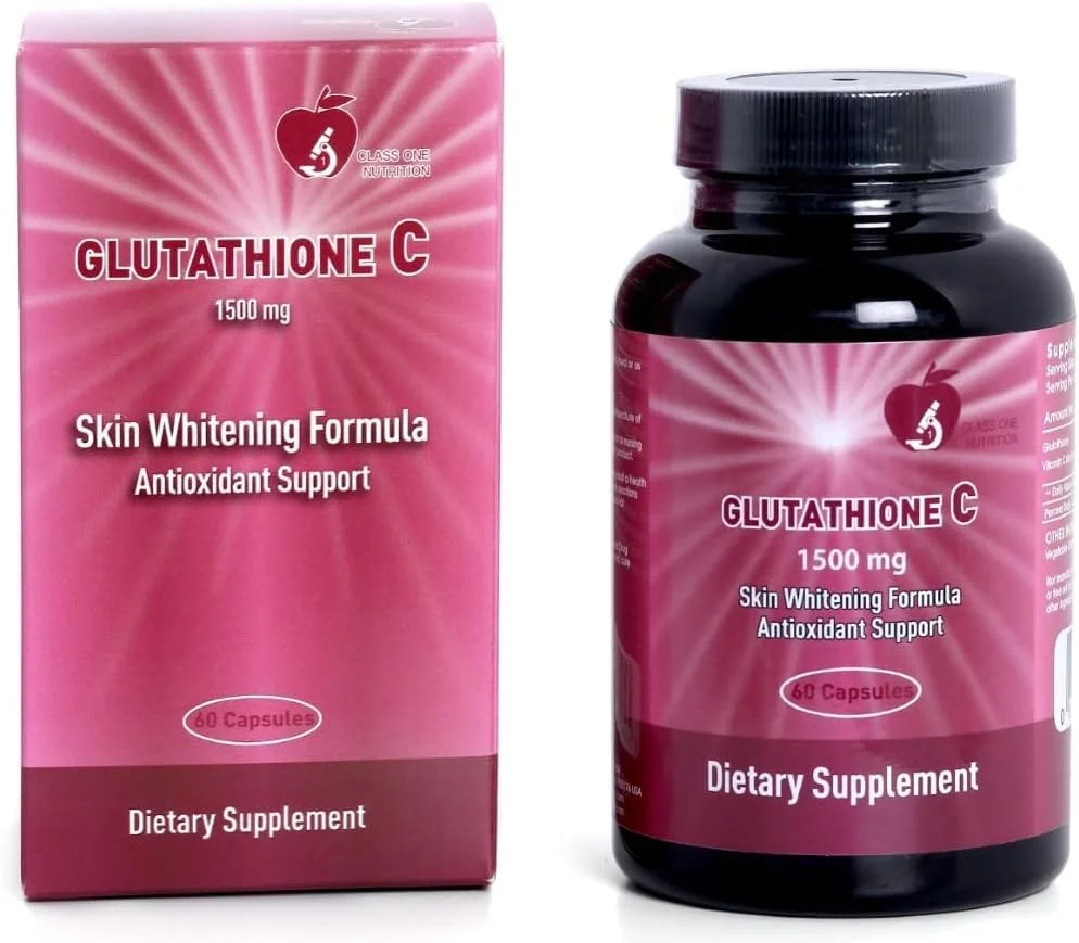 مکمل روشن کننده پوست و آنتی اکسیدان گلوتاتیون C 1500 میلی گرم + ویتامین C - 60 کپسول گیاهی - ساخت آمریکا - روشن کننده، پشتیبانی از لکه های تیره و هایپرپیگمانتاسیون - بدون گلوتن، تولید شده در مرکز دارای گواهی GMP
