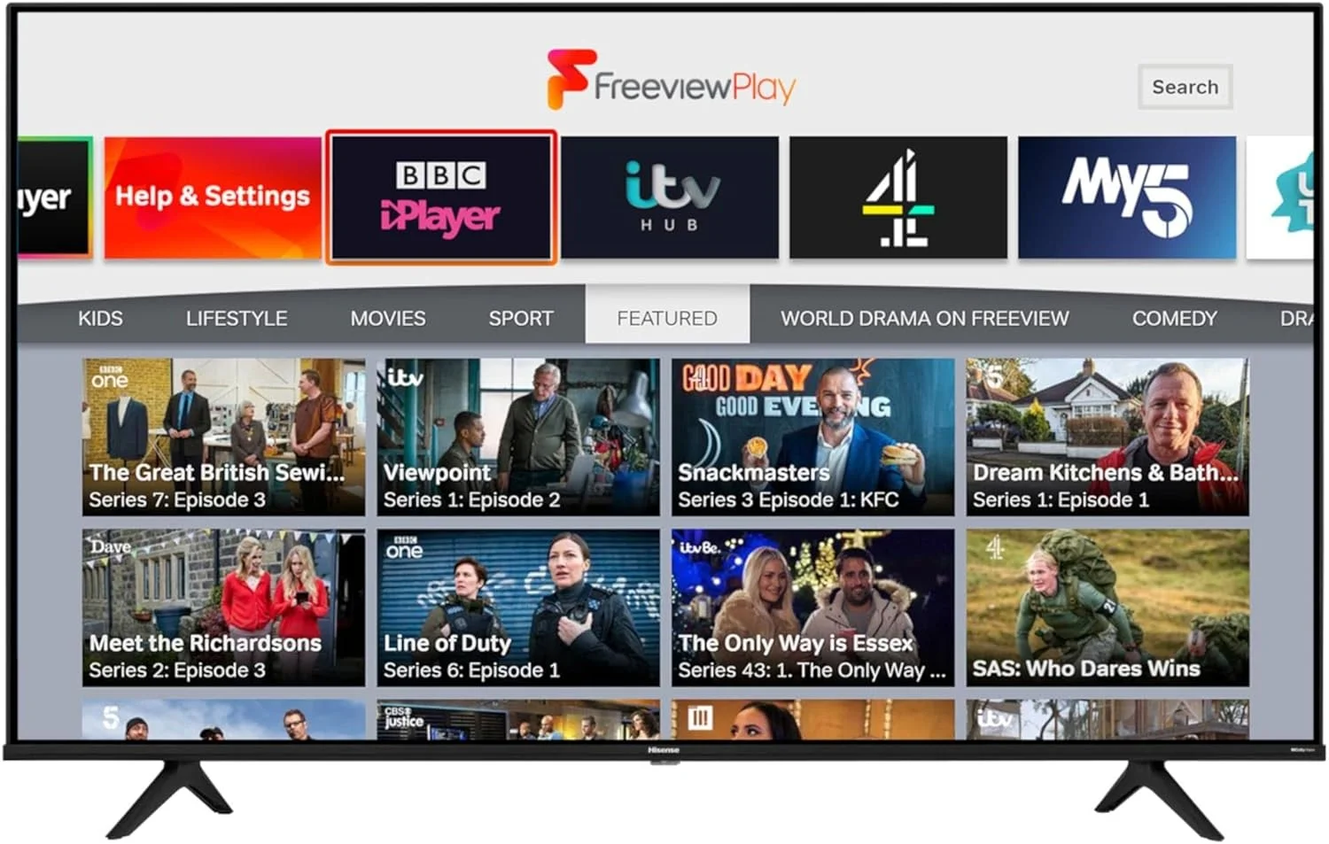 تلویزیون هوشمند 55 اینچ هایسنس 4K UHD (مدل 2021) با Dolby Vision HDR، DTS Virtual X، یوتیوب، نتفلیکس، Freeview Play، بلوتوث و وای فای (نسخه بین المللی)