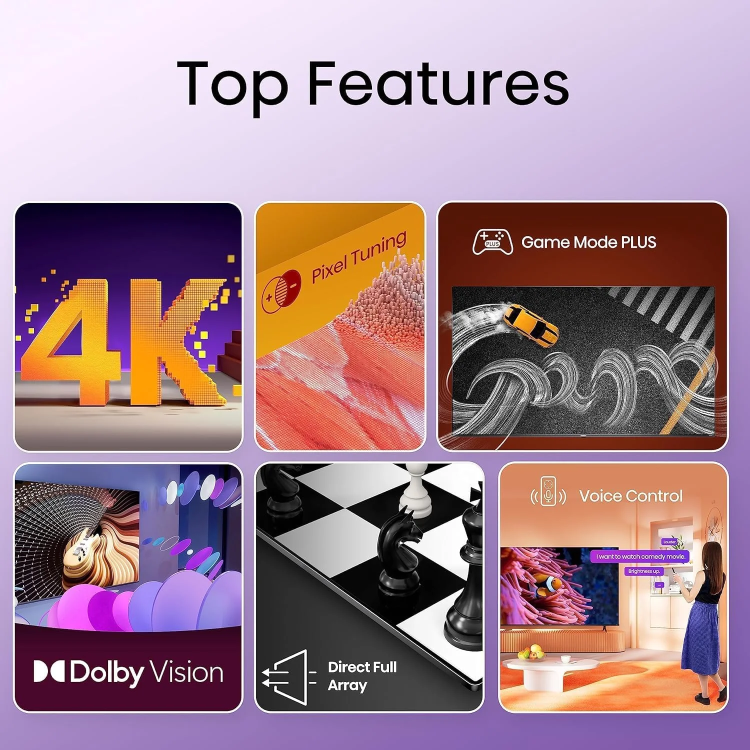 تلویزیون هوشمند 75 اینچی هایسنس 4K UHD مدل E6K مشکی با Dolby Vision، حالت بازی پلاس، تنظیم پیکسل + ساندبار 5.1 کاناله 340 واتی هایسنس AX5100G Dolby Atmos با ساب ووفر بی سیم و بلندگوهای عقب