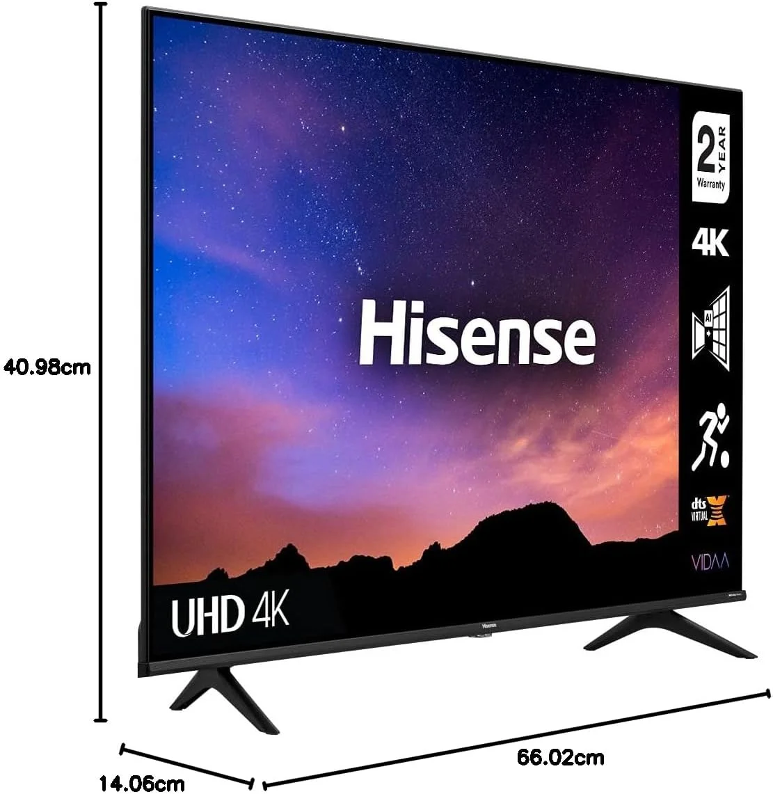 تلویزیون هوشمند هایسنس 75A6GTUK (75 اینچ) 4K UHD، با Dolby Vision HDR، DTS Virtual X، یوتیوب، نتفلیکس، بلوتوث و وای فای (مدل 2021) نسخه بین المللی
