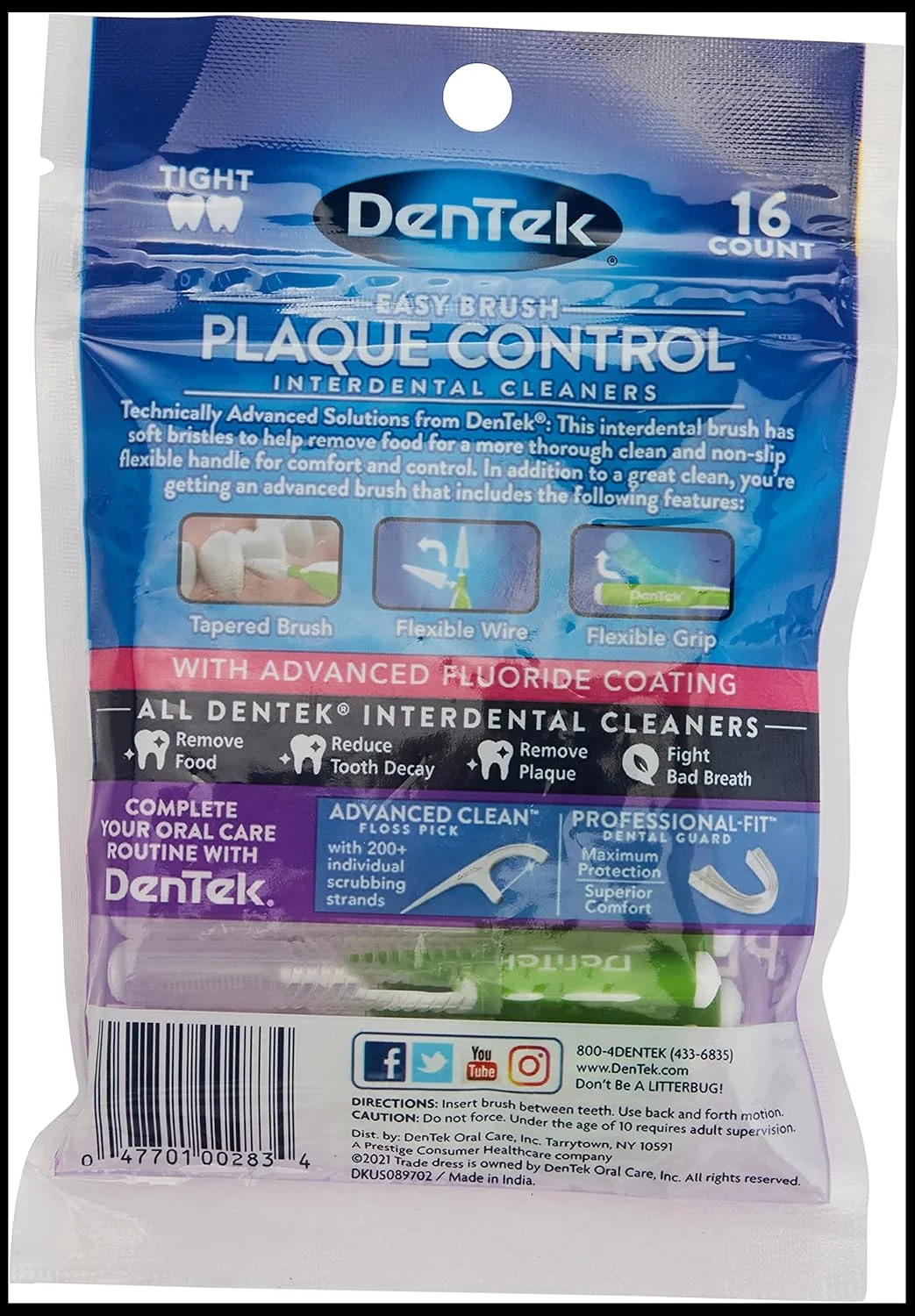 مسواک های باریک دنتک برای فضاهای بسیار تنگ، 16 عددی مسواک های باریک دنتک برای فضاهای بسیار تنگ، 16 عددی