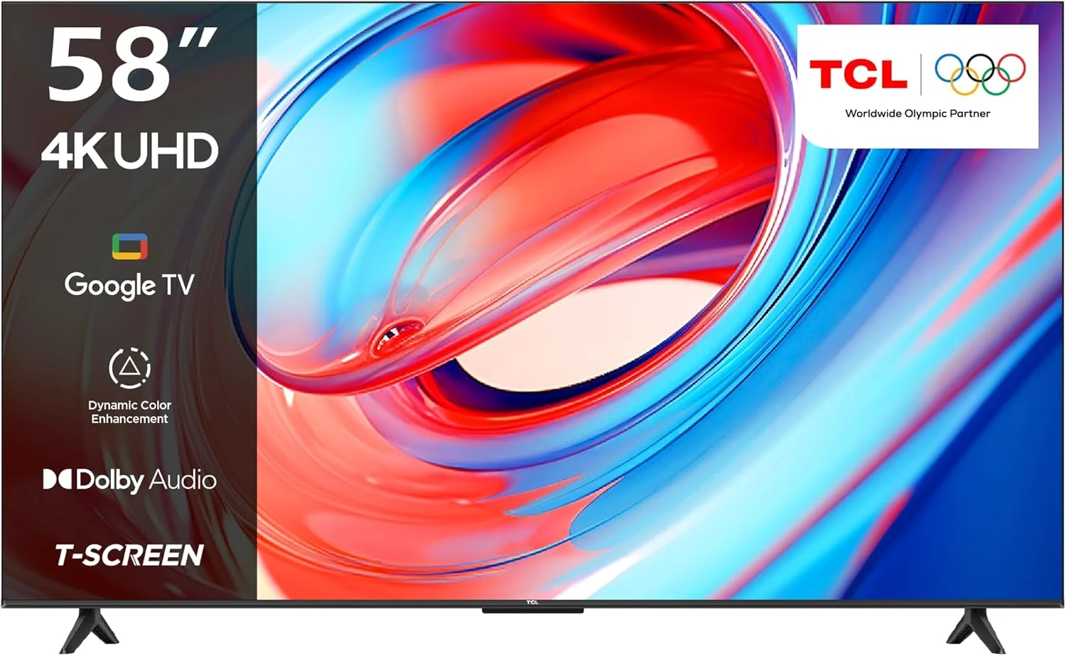 تلویزیون هوشمند 58 اینچ TCL، تلویزیون 4K LED HDR 10 UHD Google TV، صدای دالبی، تقویت رنگ پویا، 2 گیگابایت رم + 16 گیگابایت رام، طراحی فلزی بدون حاشیه مدل 58V6B - (مدل 2024) تلویزیون هوشمند 58 اینچ TCL، تلویزیون 4K LED HDR 10 UHD Google TV، صدای دالبی، تقویت رنگ پویا، 2 گیگابایت رم + 16 گیگابایت رام، طراحی فلزی بدون حاشیه مدل 58V6B - (مدل 2024)