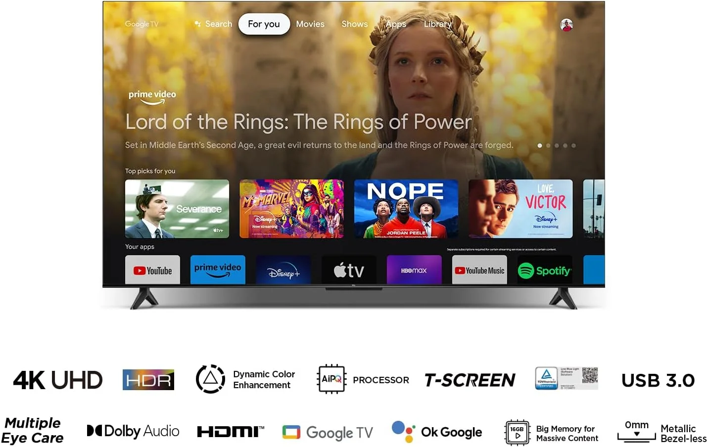 تلویزیون هوشمند 58 اینچ TCL، تلویزیون 4K LED HDR 10 UHD Google TV، صدای دالبی، تقویت رنگ پویا، 2 گیگابایت رم + 16 گیگابایت رام، طراحی فلزی بدون حاشیه مدل 58V6B - (مدل 2024) تلویزیون هوشمند 58 اینچ TCL، تلویزیون 4K LED HDR 10 UHD Google TV، صدای دالبی، تقویت رنگ پویا، 2 گیگابایت رم + 16 گیگابایت رام، طراحی فلزی بدون حاشیه مدل 58V6B - (مدل 2024)