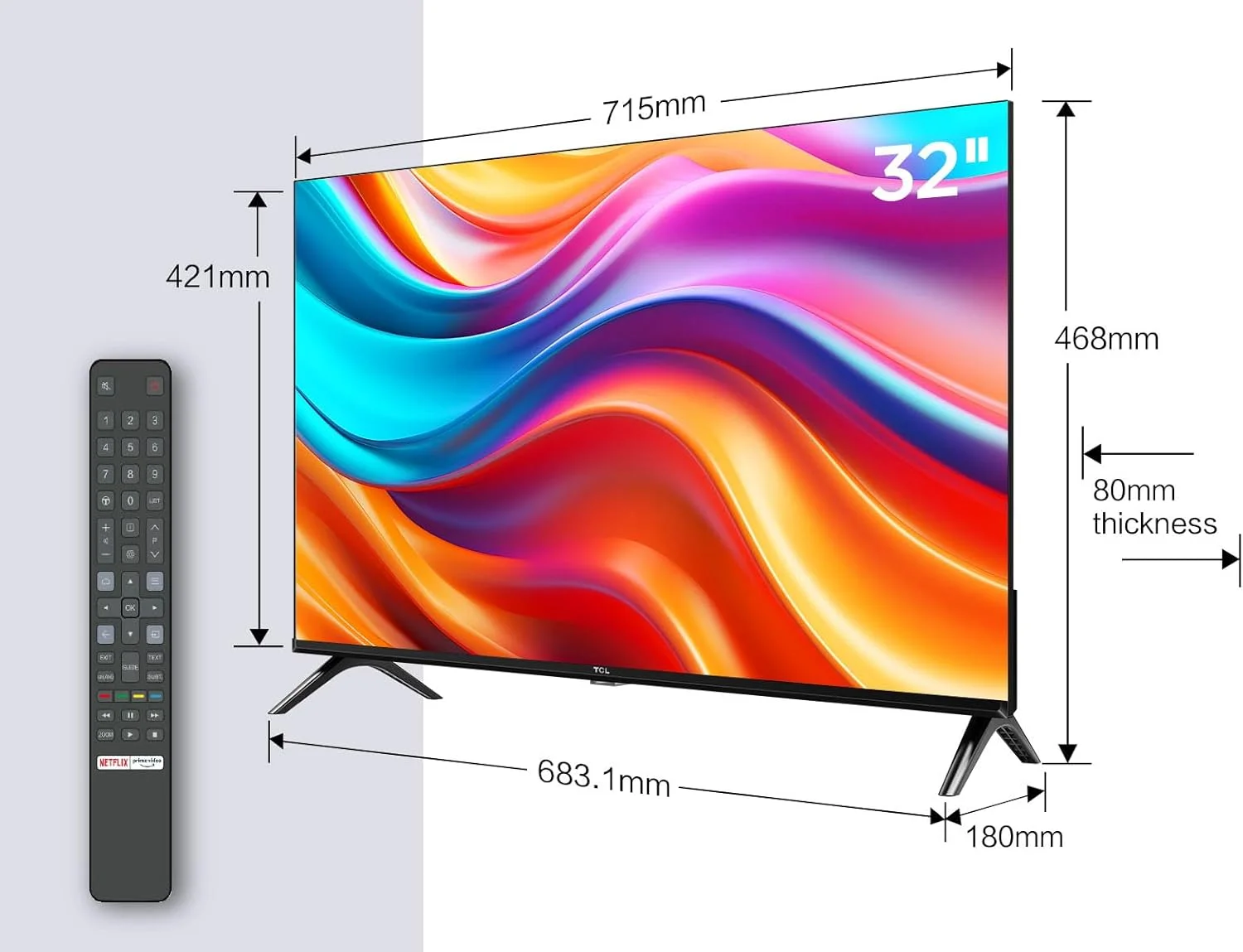 تلویزیون هوشمند ال ای دی 32 اینچ TCL، HDR، بدون قاب، اندروید تی وی، دستیار گوگل، صدای دالبی، نتفلیکس، یوتیوب، گوگل پلی استور، مدل 32S5400AF (مدل 2024)