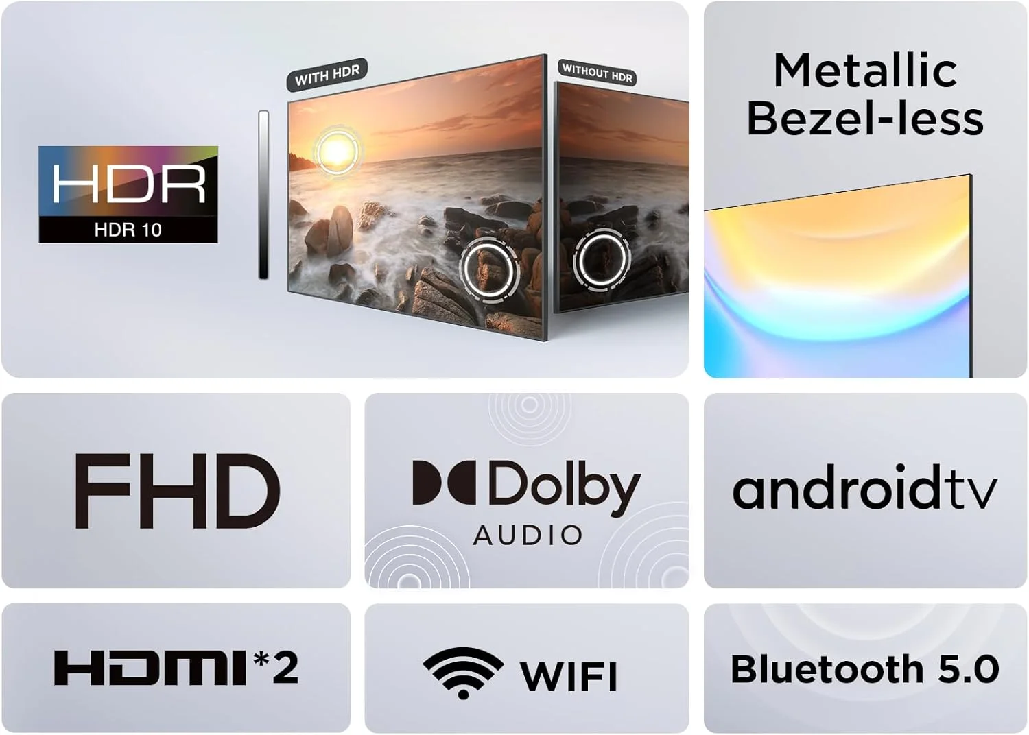 تلویزیون هوشمند ال ای دی 32 اینچ TCL، HDR، بدون قاب، اندروید تی وی، دستیار گوگل، صدای دالبی، نتفلیکس، یوتیوب، گوگل پلی استور، مدل 32S5400AF (مدل 2024)