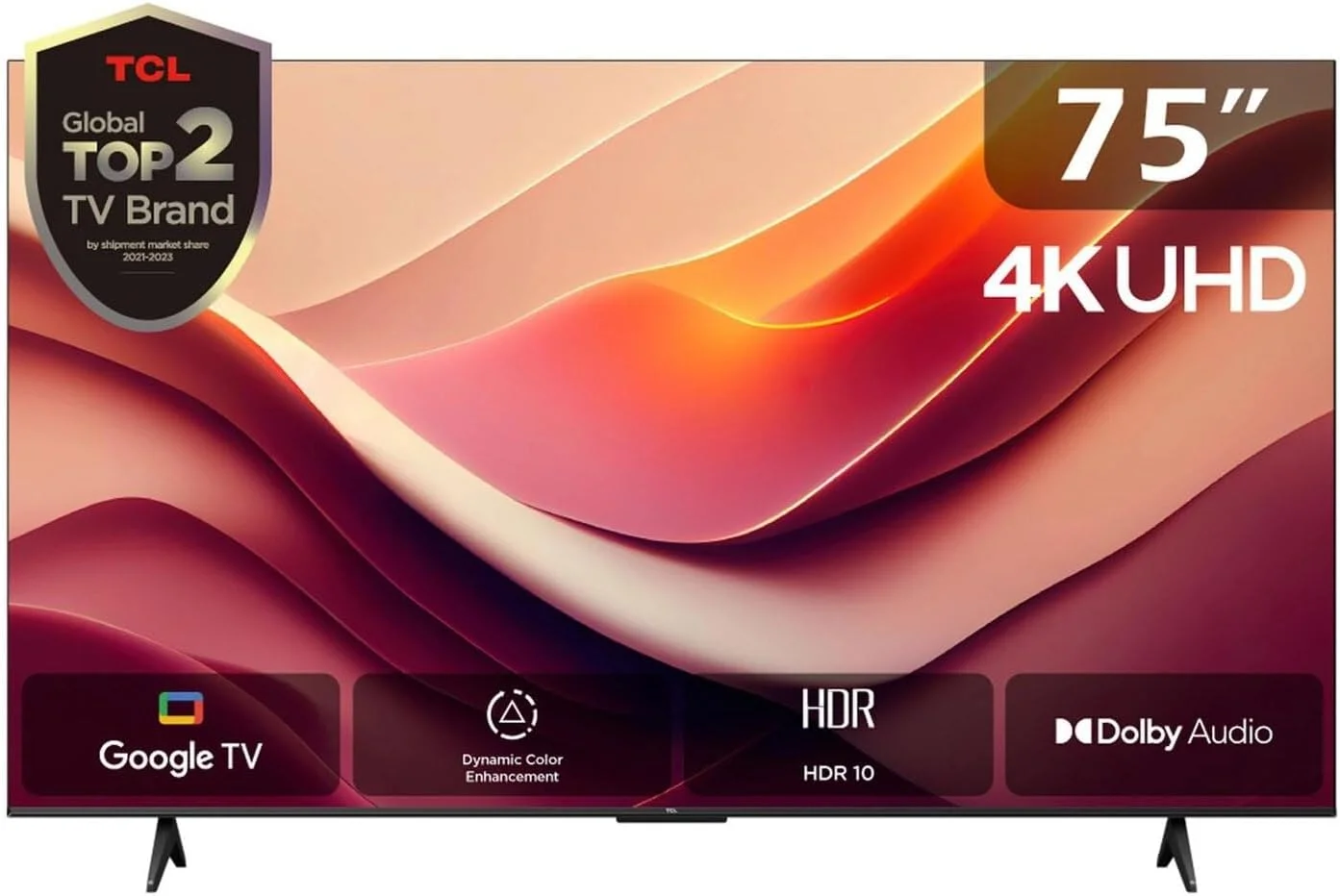 تلویزیون 75 اینچ TCL 4K UHD DHR 10 با صفحه نمایش T و طراحی بدون حاشیه فلزی Google TV - مدل 75P69B (مدل 2024)