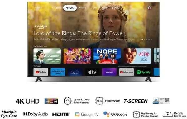 تلویزیون 75 اینچ TCL 4K UHD DHR 10 با صفحه نمایش T و طراحی بدون حاشیه فلزی Google TV - مدل 75P69B (مدل 2024) تلویزیون 75 اینچ TCL 4K UHD DHR 10 با صفحه نمایش T و طراحی بدون حاشیه فلزی Google TV - مدل 75P69B (مدل 2024)