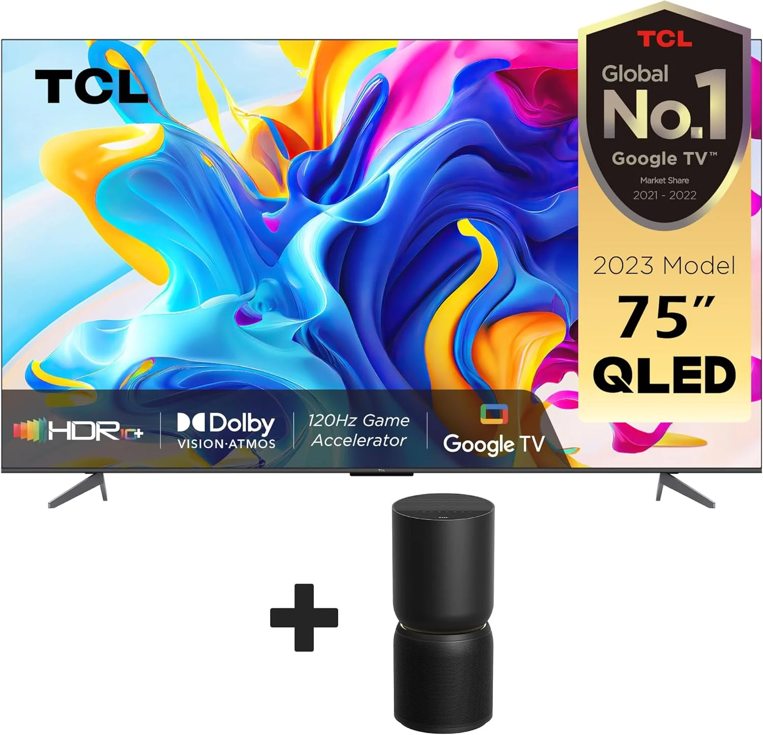 تلویزیون هوشمند 75 اینچ 4K QLED تی سی ال - مدل 75C645 (مدل 2023) + دستگاه تصفیه هوا Breeva A5 مشکی رایگان