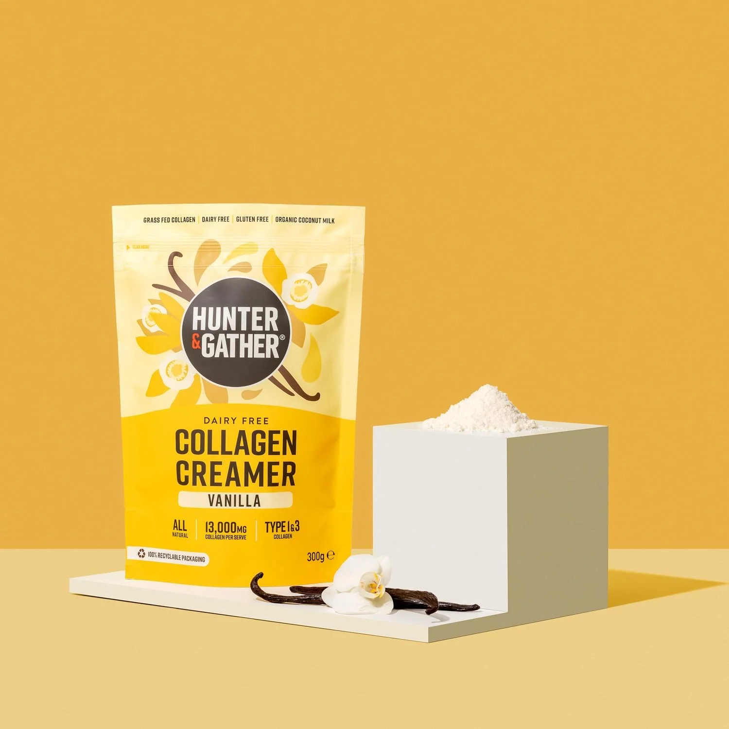 کلاژن وانیلی هانتر اند گدر 300 گرمی، پپتیدهای کلاژن گاوی نوع 1 و نوع 3، تغذیه شده با علف، بدون لبنیات، 13000 میلی گرم در هر وعده، پشتیبانی از مو، پوست، ناخن و عضلات کلاژن وانیلی هانتر اند گدر 300 گرمی، پپتیدهای کلاژن گاوی نوع 1 و نوع 3، تغذیه شده با علف، بدون لبنیات، 13000 میلی گرم در هر وعده، پشتیبانی از مو، پوست، ناخن و عضلات