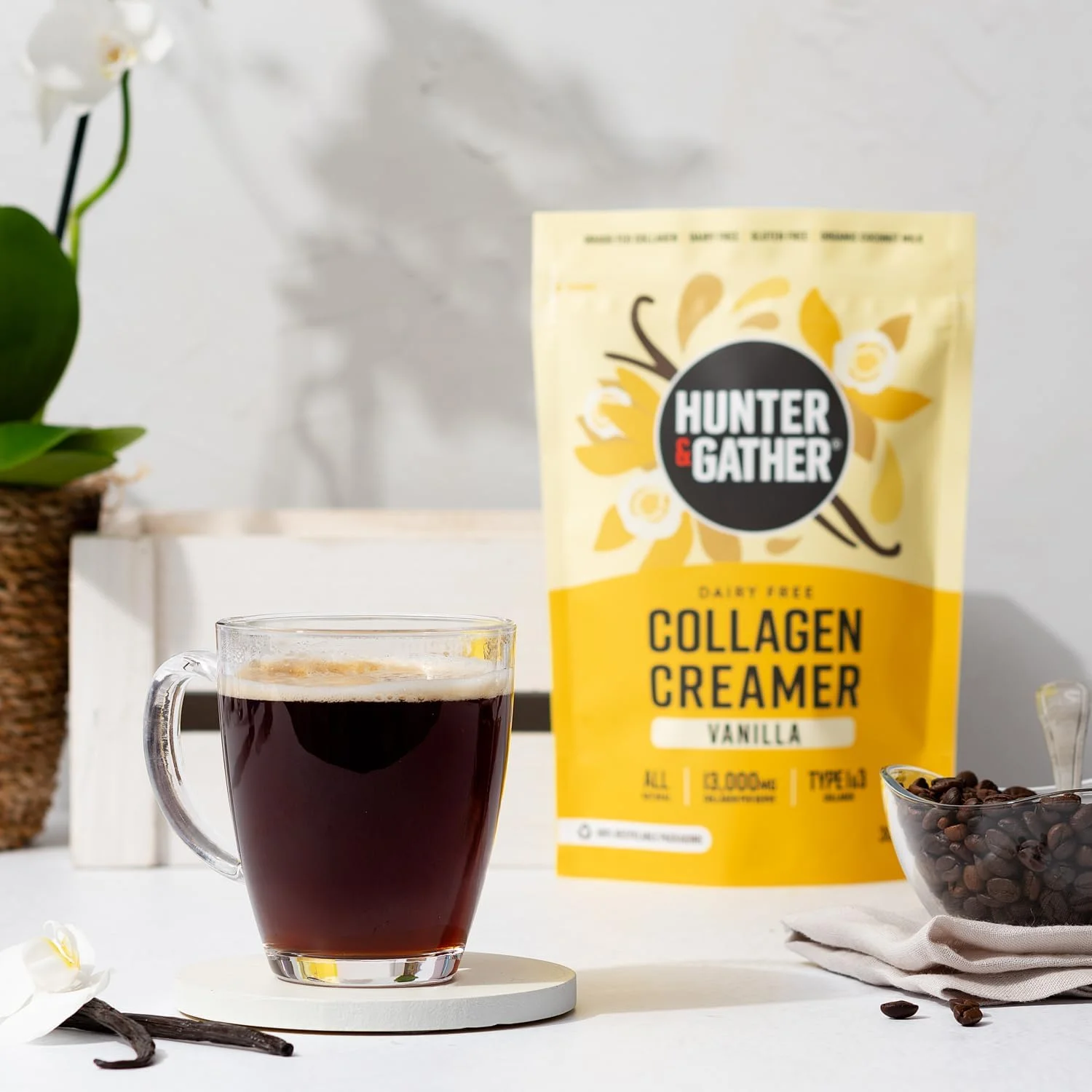 کلاژن وانیلی هانتر اند گدر 300 گرمی، پپتیدهای کلاژن گاوی نوع 1 و نوع 3، تغذیه شده با علف، بدون لبنیات، 13000 میلی گرم در هر وعده، پشتیبانی از مو، پوست، ناخن و عضلات کلاژن وانیلی هانتر اند گدر 300 گرمی، پپتیدهای کلاژن گاوی نوع 1 و نوع 3، تغذیه شده با علف، بدون لبنیات، 13000 میلی گرم در هر وعده، پشتیبانی از مو، پوست، ناخن و عضلات