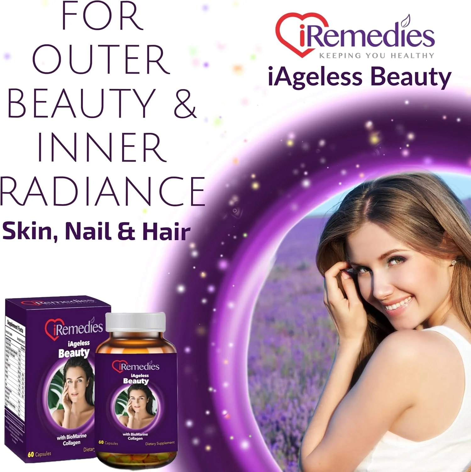 آی رمدیز، فرمول زیبایی بی انتها برای پوست، مو و ناخن حاوی کلاژن دریایی، گلوتاتیون، بیوتین، ویتامین C، E، B6 و ALA، اسید هیالورونیک، انگور فرنگی، گوجی بری و بسیاری مواد دیگر... آی رمدیز، فرمول زیبایی بی انتها برای پوست، مو و ناخن حاوی کلاژن دریایی، گلوتاتیون، بیوتین، ویتامین C، E، B6 و ALA، اسید هیالورونیک، انگور فرنگی، گوجی بری و بسیاری مواد دیگر...