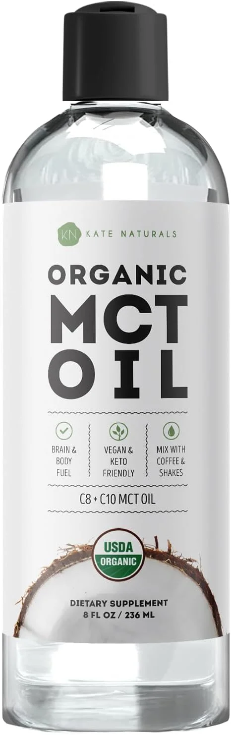 روغن MCT کیت نچرالز برای قهوه و کتو 236 میلی لیتر - روغن MCT ارگانیک دارای گواهی USDA، حاوی C8 و C10. بدون بو و بدون طعم پس از مصرف