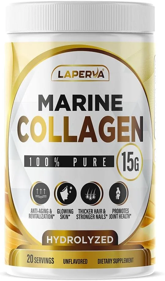 لاپروا کلاژن دریایی 100% خالص - پپتیدهای کلاژن هیدرولیز شده از منابع دریایی - پشتیبانی از سلامت پوست، مو، ناخن و مفاصل - حلال، بدون گلوتن، بدون شکر - (بدون طعم، 300 گرم)