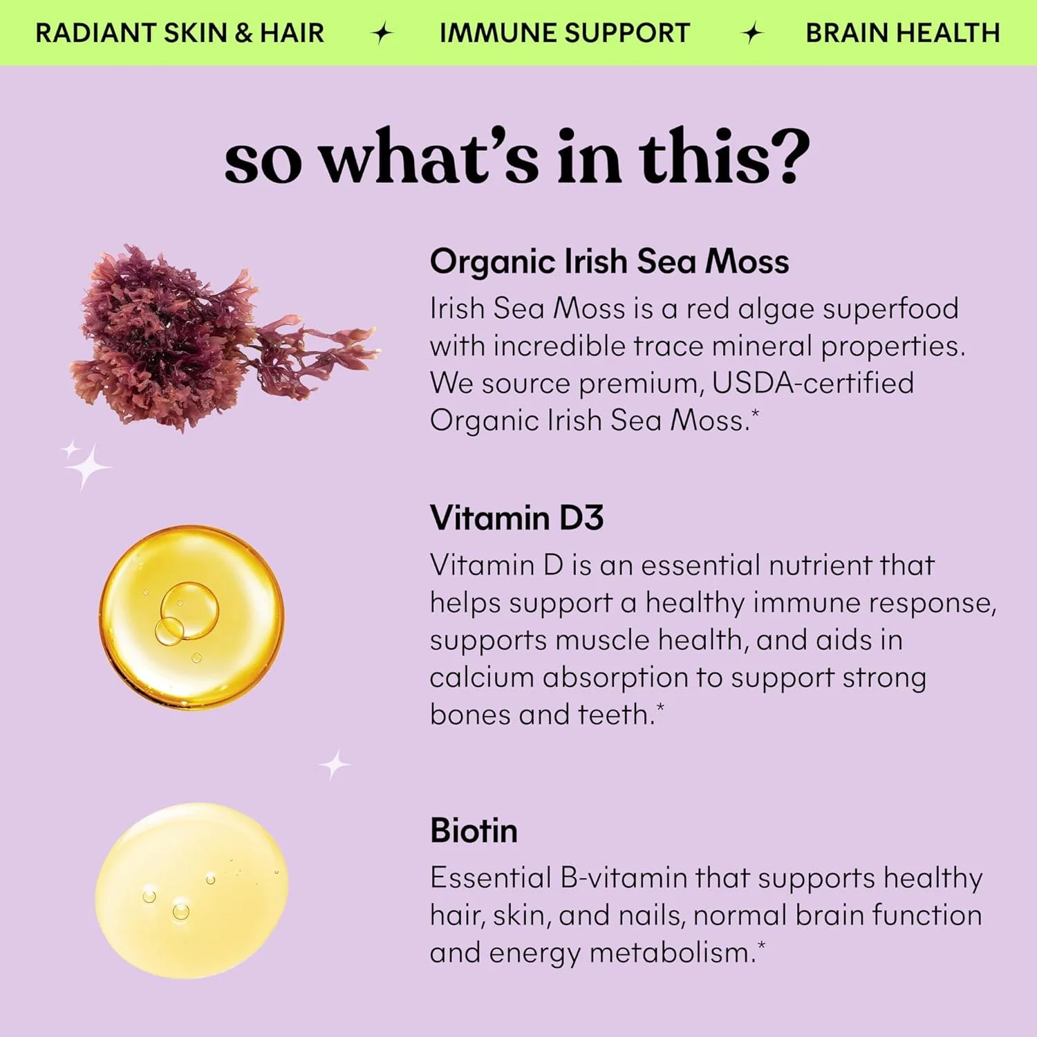 قطره های مایع جلبک دریایی ایرلندی لم با ویتامین D3 و بیوتین برای حمایت از مواد معدنی کمیاب، ایمنی، مو، پوست و ناخن، سلامت مغز - وگان، بدون گلوتن، غیر GMO، بدون شکر، 30 میلی لیتر، 30 سروینگ قطره های مایع جلبک دریایی ایرلندی لم با ویتامین D3 و بیوتین برای حمایت از مواد معدنی کمیاب، ایمنی، مو، پوست و ناخن، سلامت مغز - وگان، بدون گلوتن، غیر GMO، بدون شکر، 30 میلی لیتر، 30 سروینگ