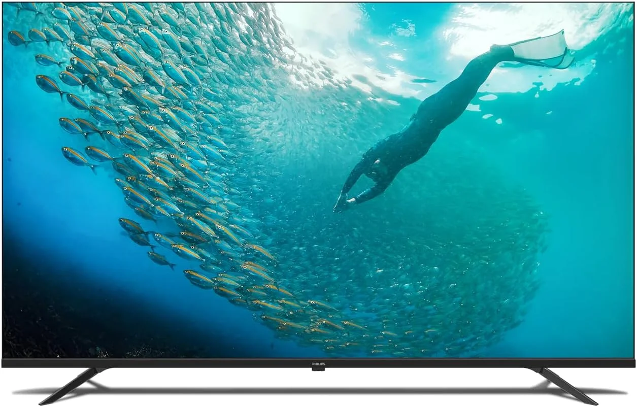 تلویزیون هوشمند 55 اینچی فیلیپس 4K Ultra HD Google با کنترل صوتی بدون دست، Dolby Vision Atmos HDR10 با Google Assistant داخلی (مدل 2024) 55PUT7129/56 مشکی