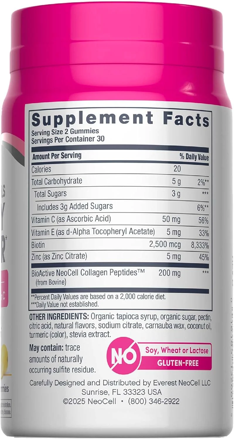 نئوسل، مکمل زیبایی مو، پوست و ناخن حاوی کلاژن، بیوتین و ویتامین C، شامل آنتی اکسیدان ها، پاستیلی، لیمو، 60 عدد، 1 بطری نئوسل، مکمل زیبایی مو، پوست و ناخن حاوی کلاژن، بیوتین و ویتامین C، شامل آنتی اکسیدان ها، پاستیلی، لیمو، 60 عدد، 1 بطری