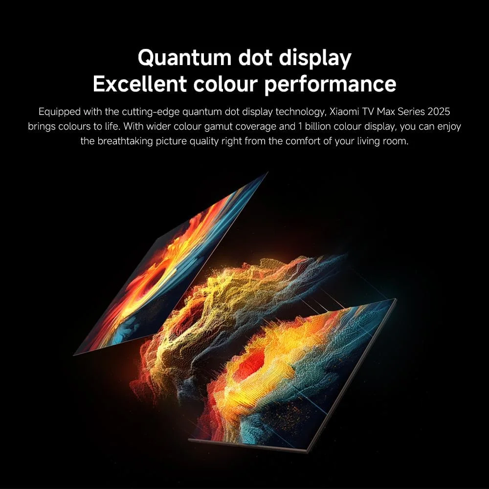 تلویزیون شیائومی مکس 100 2025 | نمایشگر فوقالعاده بزرگ 4K | نمایشگر کوانتوم دات | نرخ تازهسازی 144 هرتز، Dolby Vision® | Dolby Atmos®¹ | پردازنده هوش مصنوعی | Google TV™³ تلویزیون شیائومی مکس 100 2025 | نمایشگر فوقالعاده بزرگ 4K | نمایشگر کوانتوم دات | نرخ تازهسازی 144 هرتز، Dolby Vision® | Dolby Atmos®¹ | پردازنده هوش مصنوعی | Google TV™³