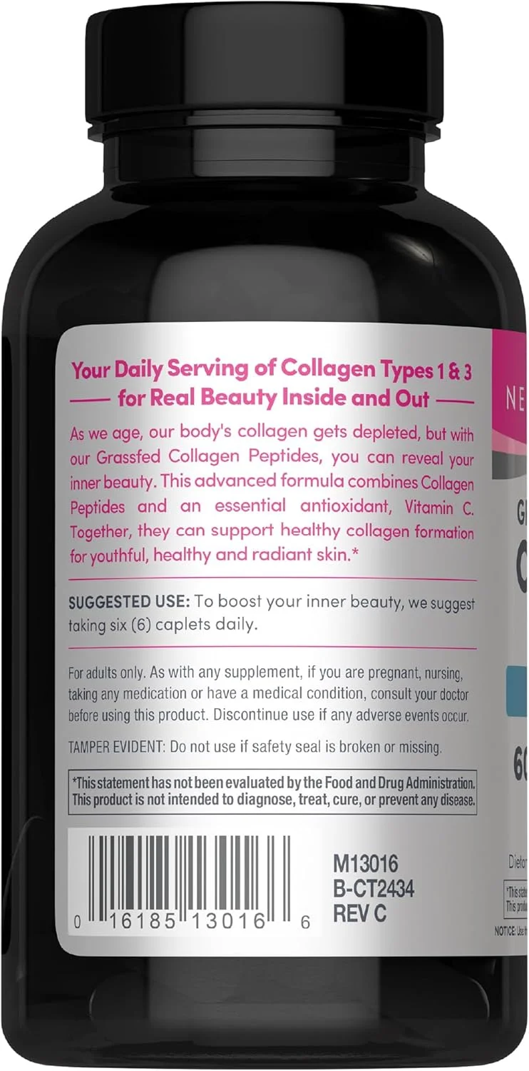 نئوسل سوپر کلاژن با ویتامین C، 360 عدد قرص کلاژن، برند برتر قرص کلاژن، غیر تراریخته، تغذیه شده با علف، بدون گلوتن، پپتیدهای کلاژن نوع 1 و 3 برای مو، پوست، ناخن و مفاصل (بسته بندی ممکن است متفاوت باشد)