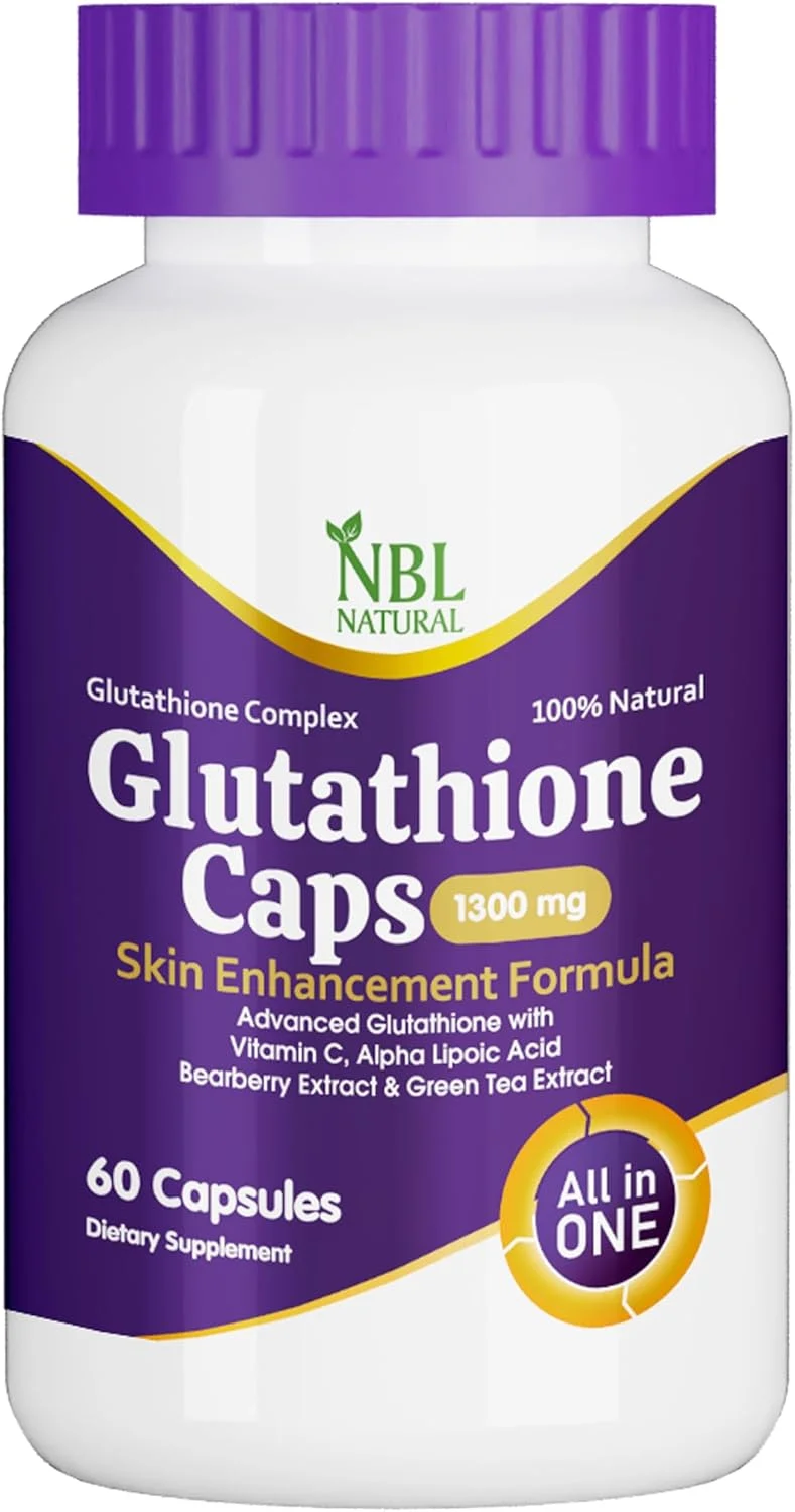 مکمل گلوتاتیون پیشرفته NBL NATURAL با ویتامین C، آلفا لیپوئیک اسید، عصاره توت خرس و عصاره چای سبز، پشتیبانی از روشن شدن پوست، 60 کپسول مکمل گلوتاتیون پیشرفته NBL NATURAL با ویتامین C، آلفا لیپوئیک اسید، عصاره توت خرس و عصاره چای سبز، پشتیبانی از روشن شدن پوست، 60 کپسول