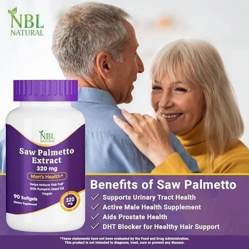 عصاره نخل اره ای طبیعی NBL 320 میلی گرم با روغن تخم کدو، 90 سافت ژل