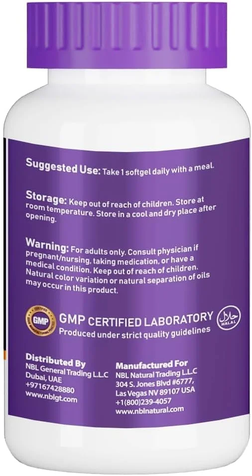 عصاره نخل اره ای طبیعی NBL 320 میلی گرم با روغن تخم کدو، 90 سافت ژل