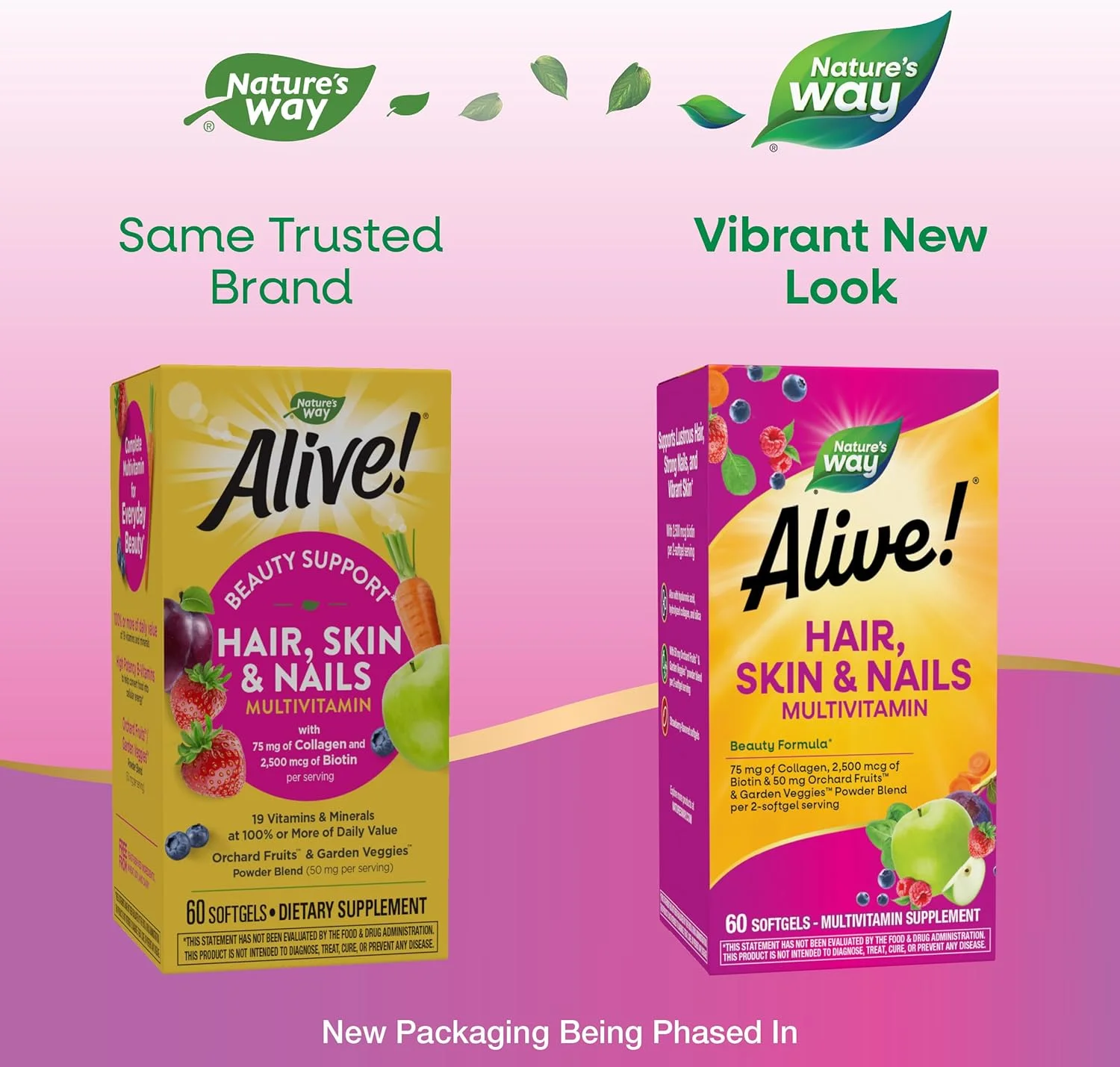 مولتی ویتامین مو، پوست و ناخن Nature's Way Alive! با بیوتین و کلاژن، 60 سافت ژل مولتی ویتامین مو، پوست و ناخن Nature's Way Alive! با بیوتین و کلاژن، 60 سافت ژل