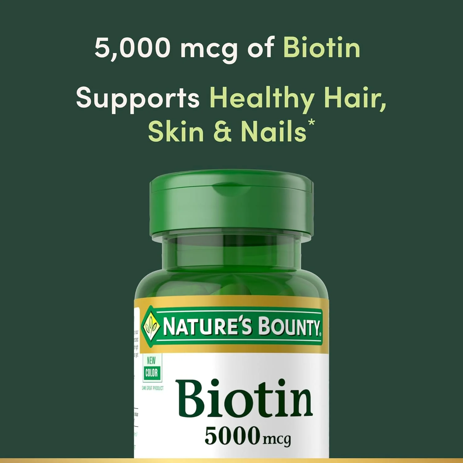 بیوتین Nature's Bounty، مکمل ویتامین، پشتیبانی از متابولیسم برای انرژی و سلامت مو، پوست و ناخن، 5000 میکروگرم، 72 سافت ژل