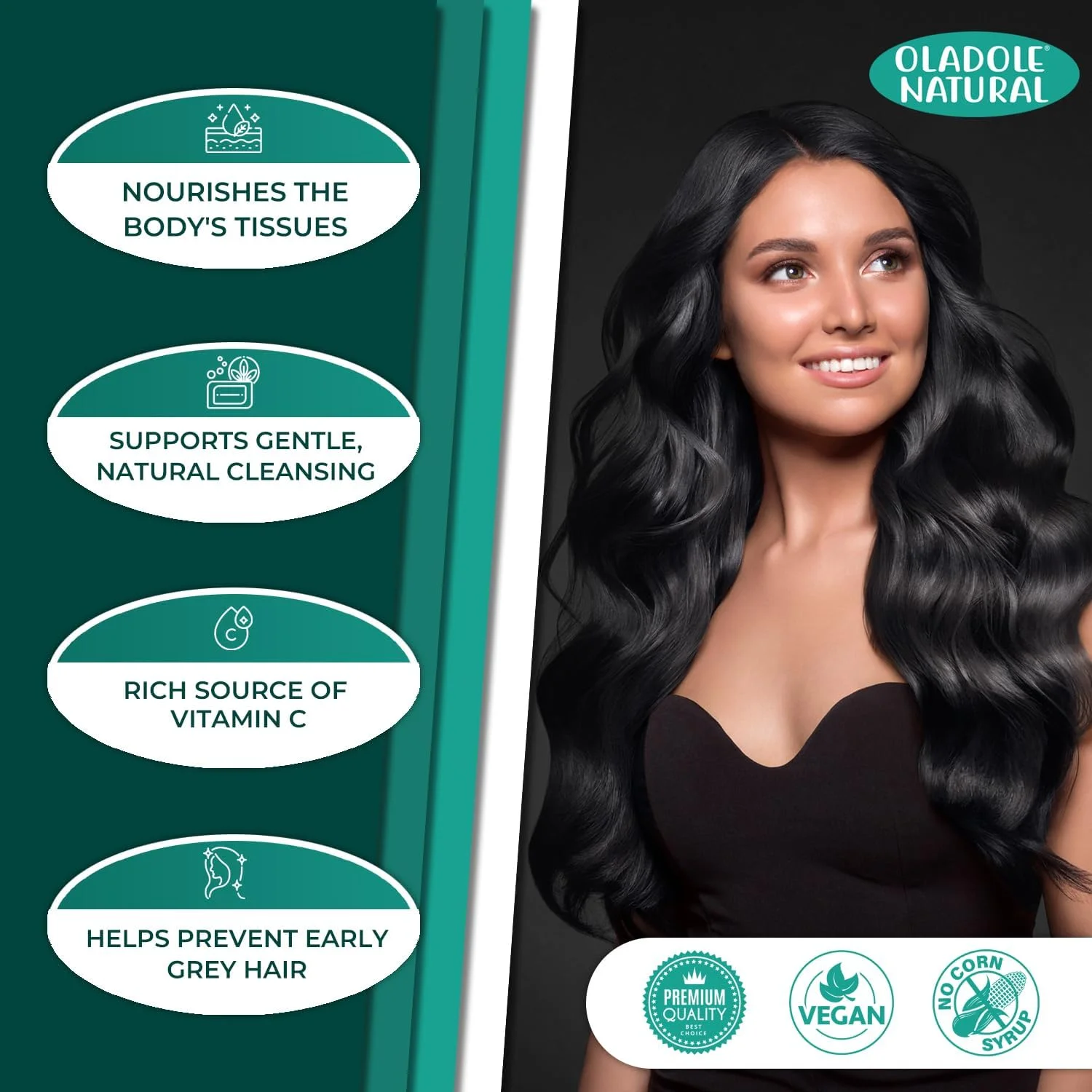 کپسول عصاره آمله طبیعی اولادول - 500 میلی گرم (120 کپسول) | آنتی اکسیدان قوی و سرشار از ویتامین C | برای مو، پوست و ایمنی، افزایش انرژی، متابولیسم، تقویت رشد مو، هضم | غیر GMO، بدون گلوتن