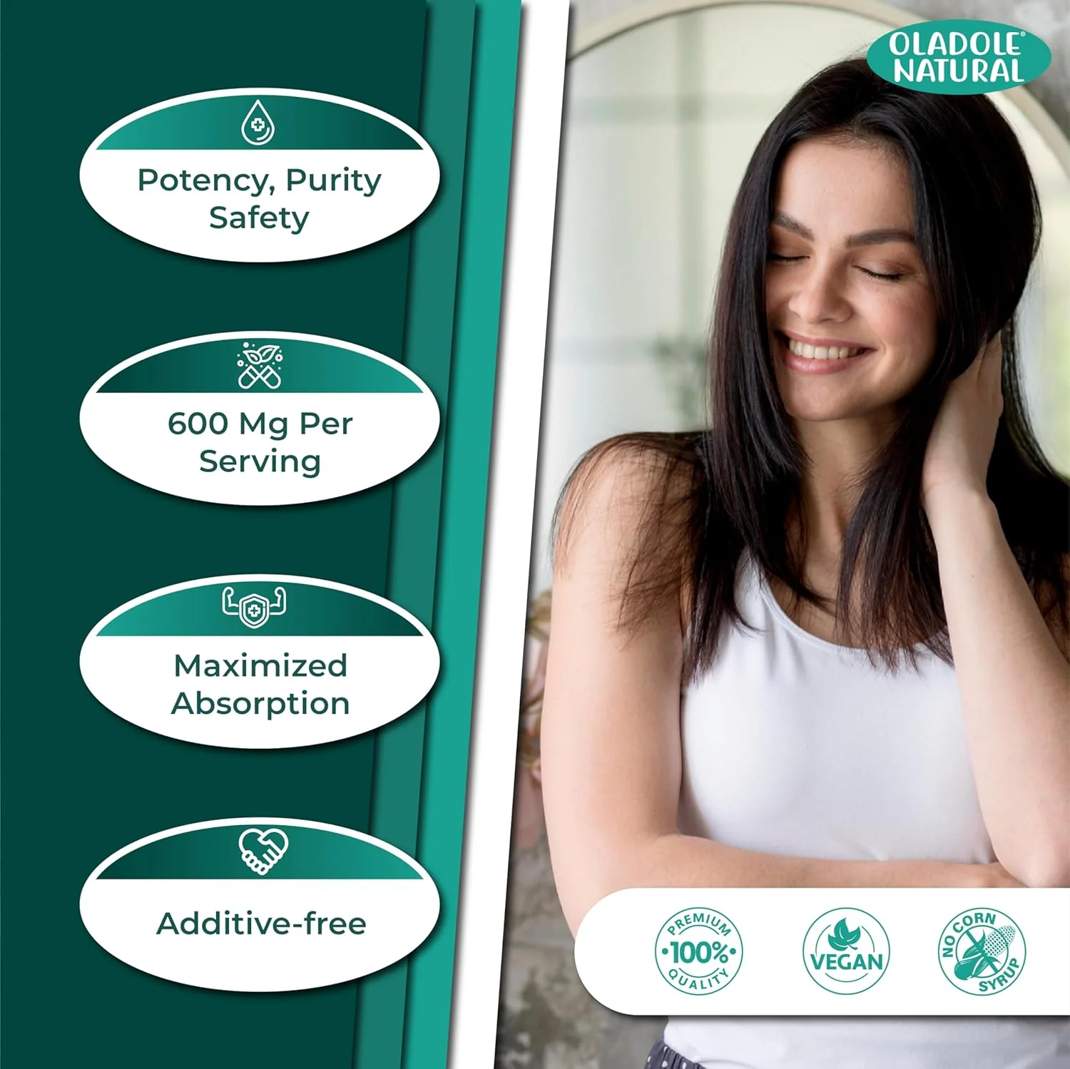 کپسول های آلفا لیپوئیک اسید طبیعی Oladole - 600 میلی گرم (120 کپسول) | آنتی اکسیدان قوی، پشتیبانی از متابولیسم انرژی، بهبود ایمنی، سلامت قلب، ارتقاء سلامت سلولی | غیر GMO، بدون گلوتن