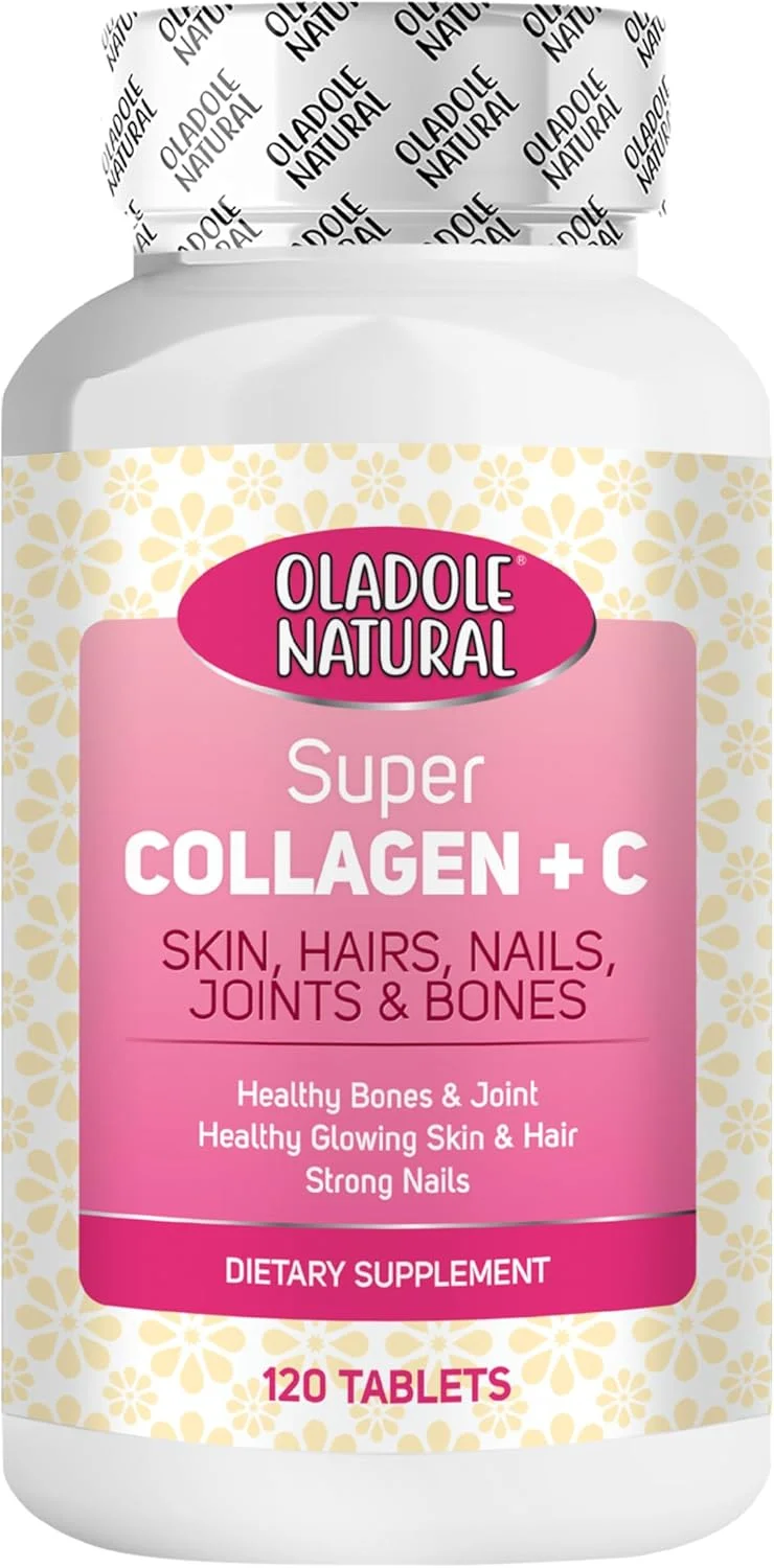 اولادول نچرال سوپر کلاژن پلاس C - 120 قرص | فرمول پیشرفته برای پوست، مو، مفاصل و ناخن های قوی | کلاژن هیدرولیز شده با ویتامین C | پشتیبانی ضد پیری | غیر GMO، بدون گلوتن اولادول نچرال سوپر کلاژن پلاس C - 120 قرص | فرمول پیشرفته برای پوست، مو، مفاصل و ناخن های قوی | کلاژن هیدرولیز شده با ویتامین C | پشتیبانی ضد پیری | غیر GMO، بدون گلوتن