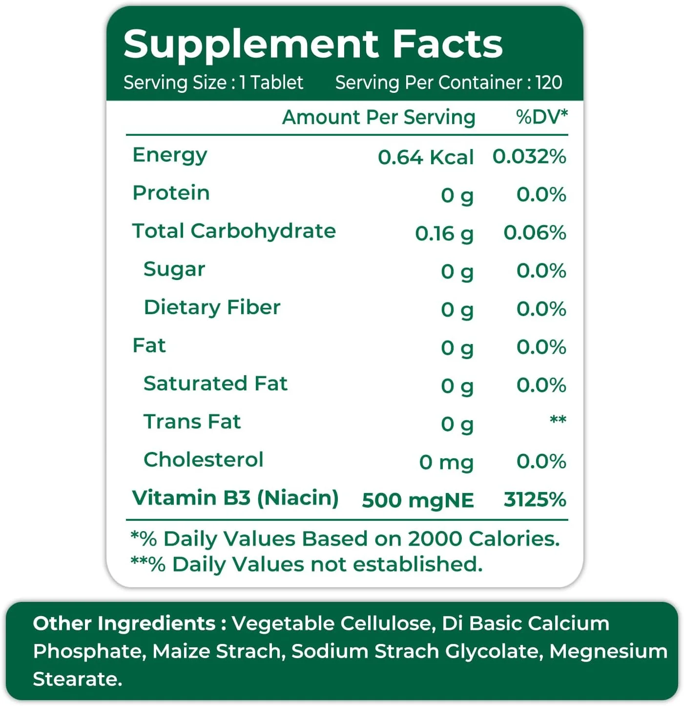 قرص نیاسینامید طبیعی اولادل (ویتامین ب3) 500 میلی گرم (120 عدد) | برای سلامت پوست، افزایش انرژی، پشتیبانی از متابولیسم، ارتقاء سلامت سلولی، آنتی اکسیدان قوی | غیر GMO، بدون گلوتن