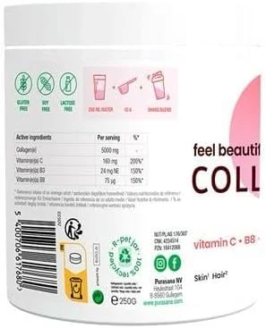 پودر کلاژن زیبایی هندوانه پوراسانا Feel Beautiful، 250 گرم - مکمل پشتیبانی از پوست و مو پودر کلاژن زیبایی هندوانه پوراسانا Feel Beautiful، 250 گرم - مکمل پشتیبانی از پوست و مو