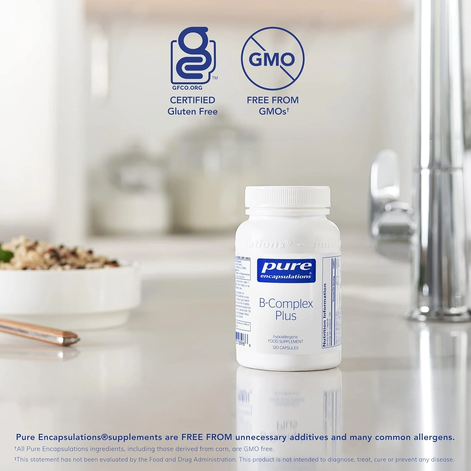 مکمل ویتامین ب-کمپلکس پلاس Pure Encapsulations - فرمول ویتامین B با فولات فعال - برای سلامت قلب و عروق، حافظه، پوست و مو - 60 کپسول مکمل ویتامین ب-کمپلکس پلاس Pure Encapsulations - فرمول ویتامین B با فولات فعال - برای سلامت قلب و عروق، حافظه، پوست و مو - 60 کپسول