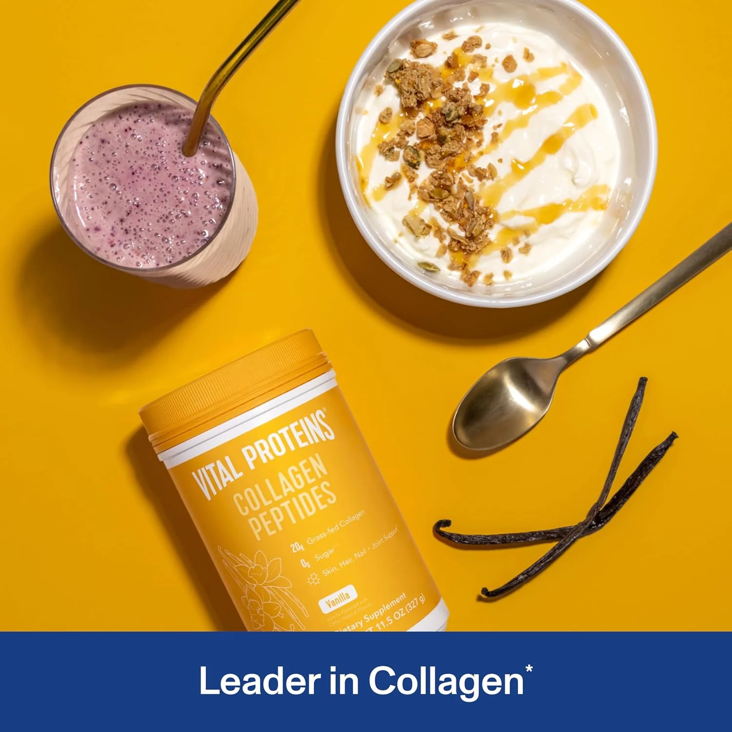 پودر پپتیدهای کلاژن Vital Proteins، کمک به حفظ سلامت مو، پوست، ناخن، استخوان ها و مفاصل - وانیلی 326 گرم پودر پپتیدهای کلاژن Vital Proteins، کمک به حفظ سلامت مو، پوست، ناخن، استخوان ها و مفاصل - وانیلی 326 گرم