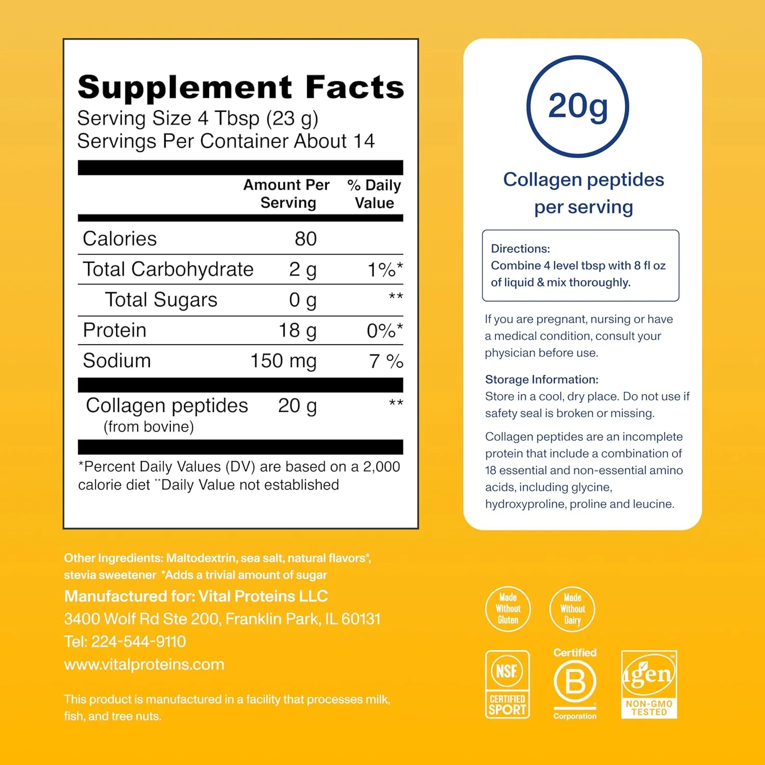 پودر پپتیدهای کلاژن Vital Proteins، کمک به حفظ سلامت مو، پوست، ناخن، استخوان ها و مفاصل - وانیلی 326 گرم پودر پپتیدهای کلاژن Vital Proteins، کمک به حفظ سلامت مو، پوست، ناخن، استخوان ها و مفاصل - وانیلی 326 گرم