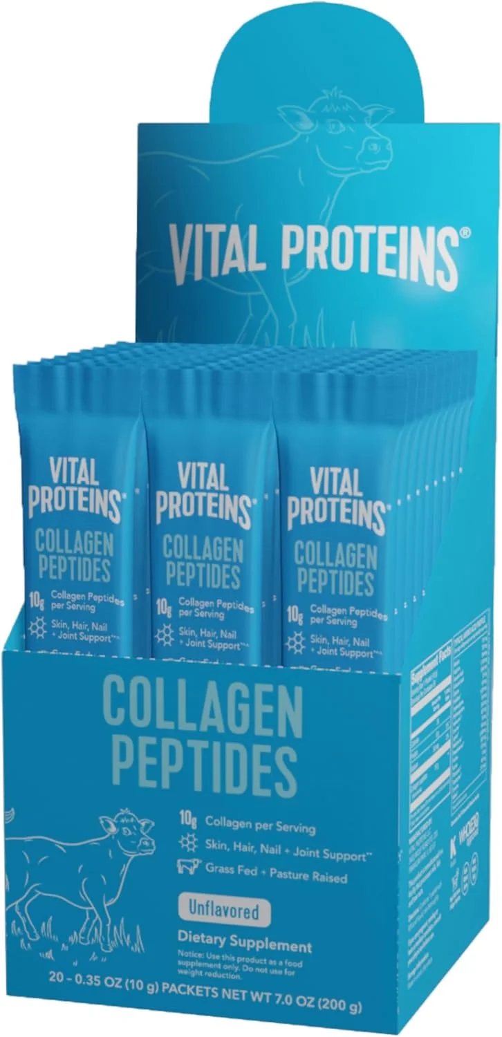 پودر پپتیدهای کلاژن هیدرولیز شده بدون لبنیات و گلوتن Vital Proteins، بستههای مسافرتی (نوع I، III، 20 عدد در هر جعبه) - 10 گرم در هر وعده پودر پپتیدهای کلاژن هیدرولیز شده بدون لبنیات و گلوتن Vital Proteins، بستههای مسافرتی (نوع I، III، 20 عدد در هر جعبه) - 10 گرم در هر وعده