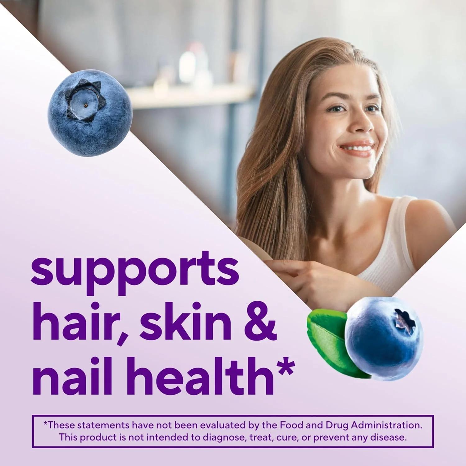 ویتامین های پاستیلی بیوتین با قدرت مضاعف ویتافیوژن، ویتامین های بیوتین با طعم بلوبری برای مو، پوست و ناخن، 100 عدد ویتامین های پاستیلی بیوتین با قدرت مضاعف ویتافیوژن، ویتامین های بیوتین با طعم بلوبری برای مو، پوست و ناخن، 100 عدد