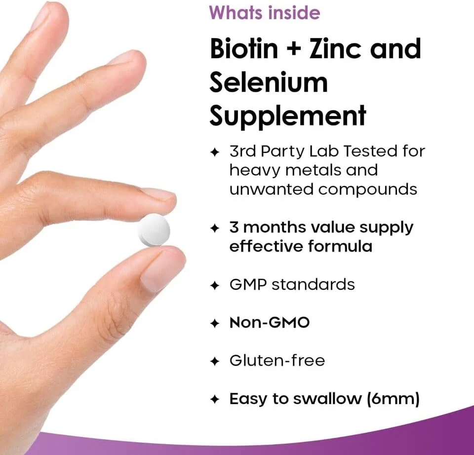 قرص های بیوتین 12000 میکروگرم غنی شده با زینک و سلنیوم - ویتامین های گیاهی برای مو، پوست و ناخن برای زنان و مردان با قدرت بالا - تامین 3 ماهه ساخت انگلستان - نیو لیف قرص های بیوتین 12000 میکروگرم غنی شده با زینک و سلنیوم - ویتامین های گیاهی برای مو، پوست و ناخن برای زنان و مردان با قدرت بالا - تامین 3 ماهه ساخت انگلستان - نیو لیف