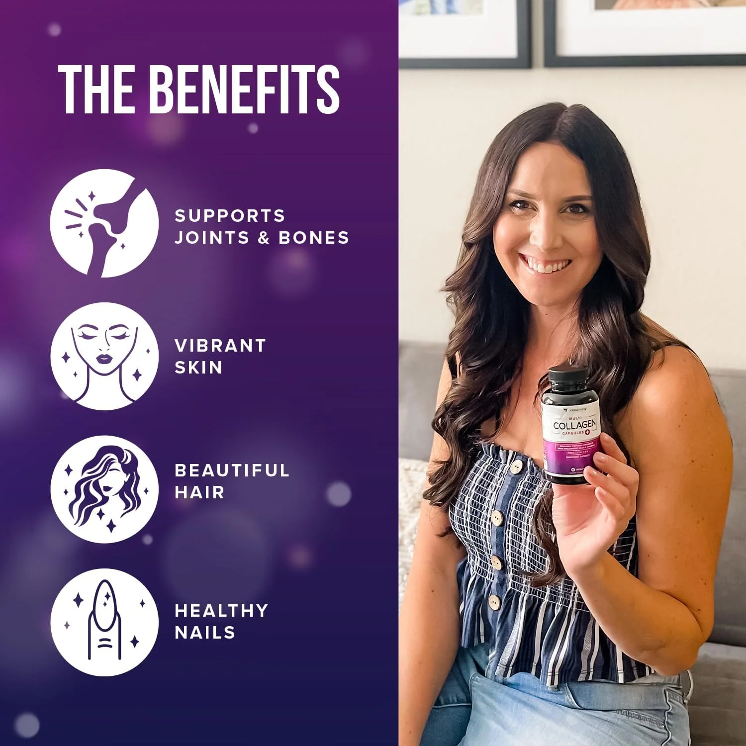 کپسول های کلاژن چندگانه ویت آتوریتی برای زنان و مردان، پپتیدهای کلاژن هیدرولیز شده با جذب بالا برای مو، پوست و ناخن با انواع I II III V X، اسید هیالورونیک و ویتامین C - 30 سروینگ کپسول های کلاژن چندگانه ویت آتوریتی برای زنان و مردان، پپتیدهای کلاژن هیدرولیز شده با جذب بالا برای مو، پوست و ناخن با انواع I II III V X، اسید هیالورونیک و ویتامین C - 30 سروینگ