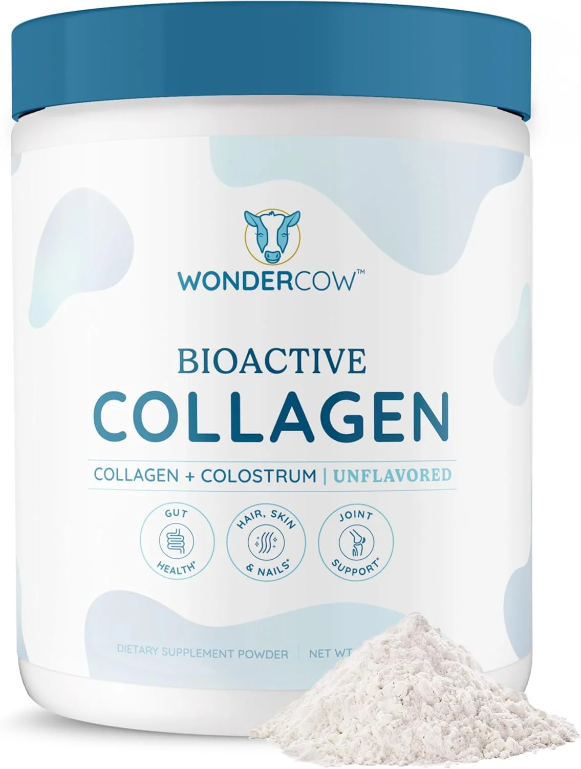 پودر پپتیدهای کلاژن WONDERCOW با آغوز گاوی، پودر کلاژن استخوان هیدرولیز شده با منشاء طبیعی، پشتیبانی از مو، پوست، ناخن و مفاصل، مکمل های Co