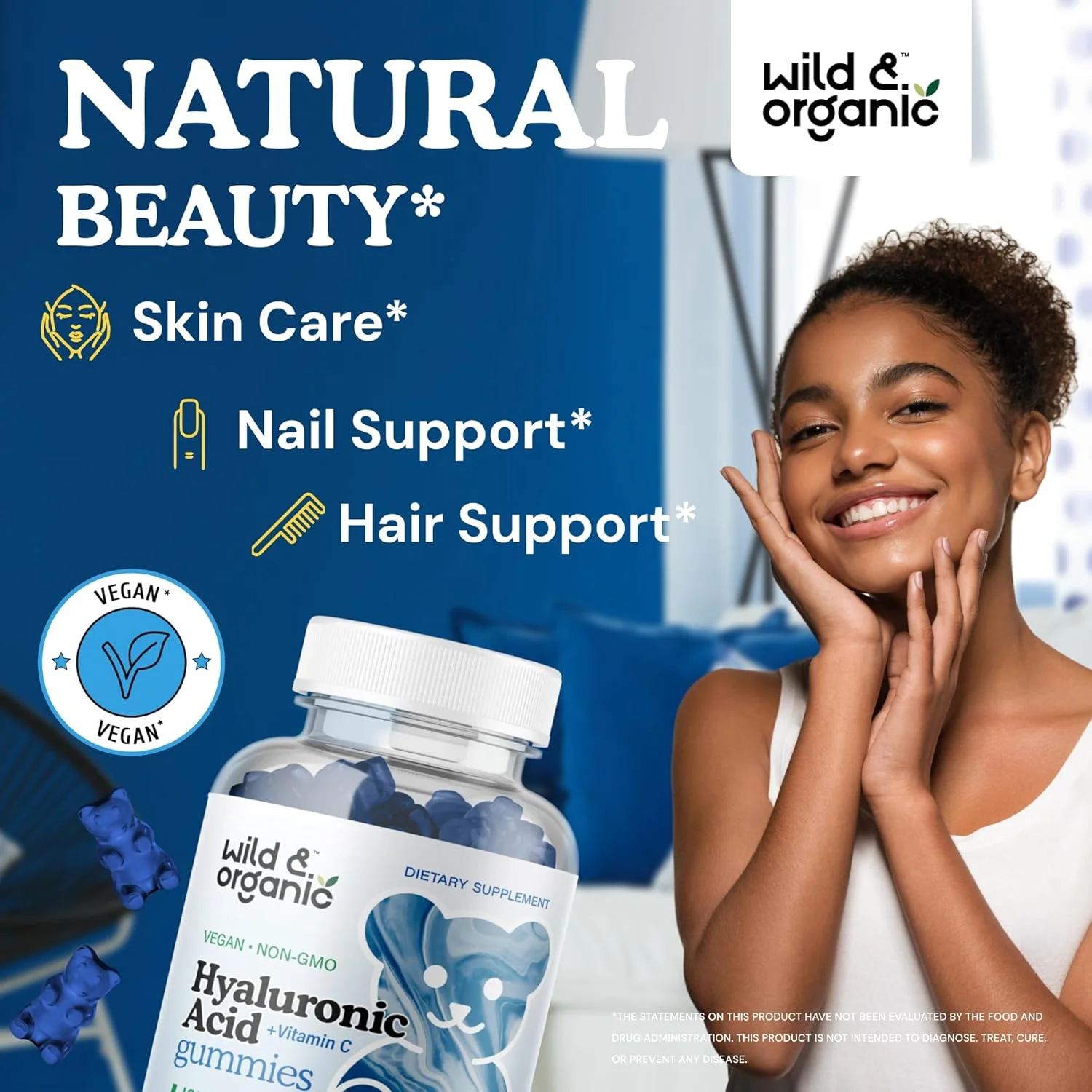 پاستیل های اسید هیالورونیک ارگانیک و طبیعی با ویتامین C - پشتیبانی از آبرسانی پوست برای درخشش طبیعی، کاهش چروک و لک - مکمل HA خالص با فرمول سلامت مو، ناخن، استخوان و مفاصل - 60 عدد پاستیل های اسید هیالورونیک ارگانیک و طبیعی با ویتامین C - پشتیبانی از آبرسانی پوست برای درخشش طبیعی، کاهش چروک و لک - مکمل HA خالص با فرمول سلامت مو، ناخن، استخوان و مفاصل - 60 عدد