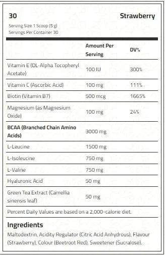مکمل بی سی ای ای مخصوص بانوان با طعم توت فرنگی | بهبود ریکاوری عضلات، پشتیبانی از سلامت مو، پوست و ناخن و کاهش خستگی - 30 سروینگ مکمل بی سی ای ای مخصوص بانوان با طعم توت فرنگی | بهبود ریکاوری عضلات، پشتیبانی از سلامت مو، پوست و ناخن و کاهش خستگی - 30 سروینگ