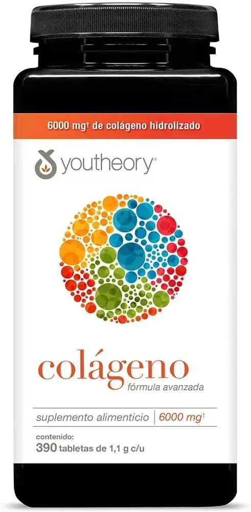 فرمول پیشرفته کلاژن Youtheory، تقویت کننده پوست، مو و ناخن غنی شده با ویتامین C، 6 گرم کلاژن نوع 1، 2 و 3 به همراه 18 آمینو اسید، 390 قرص فرمول پیشرفته کلاژن Youtheory، تقویت کننده پوست، مو و ناخن غنی شده با ویتامین C، 6 گرم کلاژن نوع 1، 2 و 3 به همراه 18 آمینو اسید، 390 قرص
