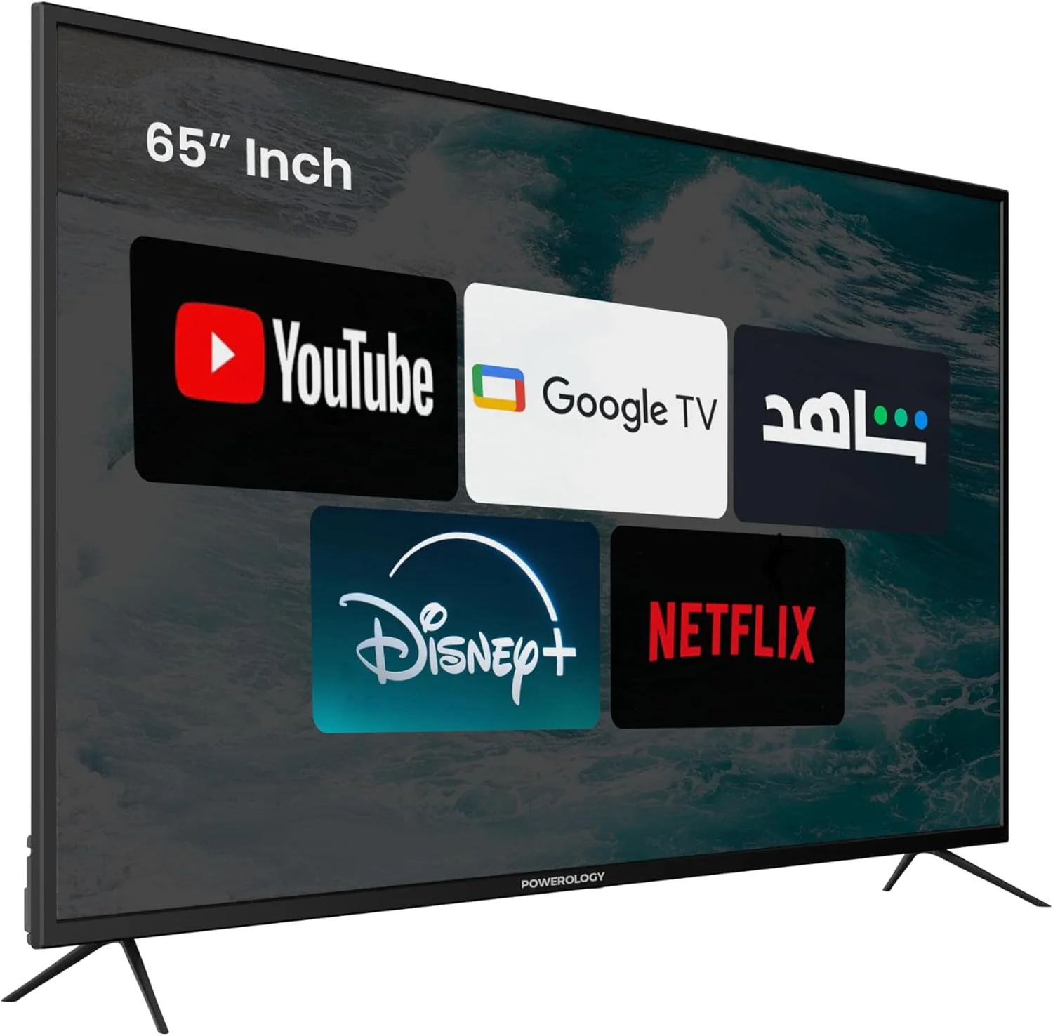 تلویزیون هوشمند 65 اینچی پاورولوژی با Google TV، ارتقاء 4K، تلویزیون UHD، طراحی بدون قاب، بلندگوهای داخلی، 16.7 میلیون رنگ، ضد شکستگی، صفحه نمایش روشن (350 نیت)، YouTube، Netflix، Shahid، Google Play - مشکی تلویزیون هوشمند 65 اینچی پاورولوژی با Google TV، ارتقاء 4K، تلویزیون UHD، طراحی بدون قاب، بلندگوهای داخلی، 16.7 میلیون رنگ، ضد شکستگی، صفحه نمایش روشن (350 نیت)، YouTube، Netflix، Shahid، Google Play - مشکی