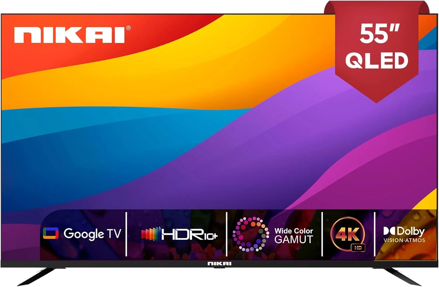 تلویزیون هوشمند 55 اینچ نیکای 4K QLED Ultra HD Google TV، کنترل صوتی بدون دست، Game Master، Dolby Vision + Atmos، 4K HDR10+، اتصال آسان با دستگاه های اندروید و اپل - NPROG55QLED تلویزیون هوشمند 55 اینچ نیکای 4K QLED Ultra HD Google TV، کنترل صوتی بدون دست، Game Master، Dolby Vision + Atmos، 4K HDR10+، اتصال آسان با دستگاه های اندروید و اپل - NPROG55QLED