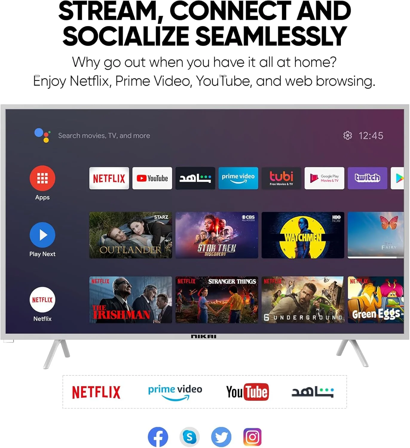 تلویزیون هوشمند 75 اینچ نیکای 4K UHD اندروید | اندروید 13 | طراحی بدون حاشیه | پردازنده چهار هسته ای A55 قدرتمند | نتفلیکس، پرایم ویدیو، یوتیوب و مرورگر وب | UHD75SLEDT تلویزیون هوشمند 75 اینچ نیکای 4K UHD اندروید | اندروید 13 | طراحی بدون حاشیه | پردازنده چهار هسته ای A55 قدرتمند | نتفلیکس، پرایم ویدیو، یوتیوب و مرورگر وب | UHD75SLEDT