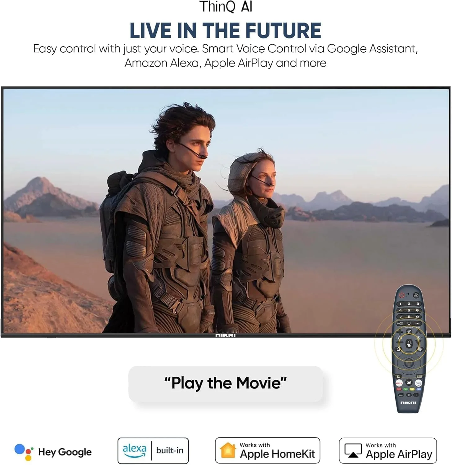 تلویزیون هوشمند 75 اینچ UHD LED نیکای سری پلاتینیوم WebOS، ریموت جادویی، طراحی صفحه نمایش سینمایی 4K Ultra HDR، صدای دالبی، کنترل صوتی هوشمند، برنامه های YouTube، Netflix، Shahid - NIK75MEU4STN